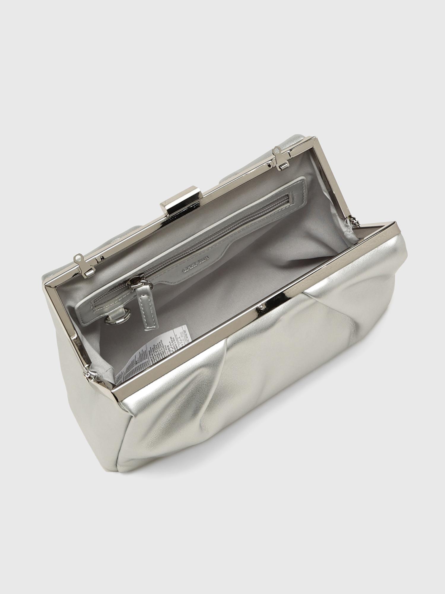 Mambo Women Clutch With Detachable Strap - Silver (S)
