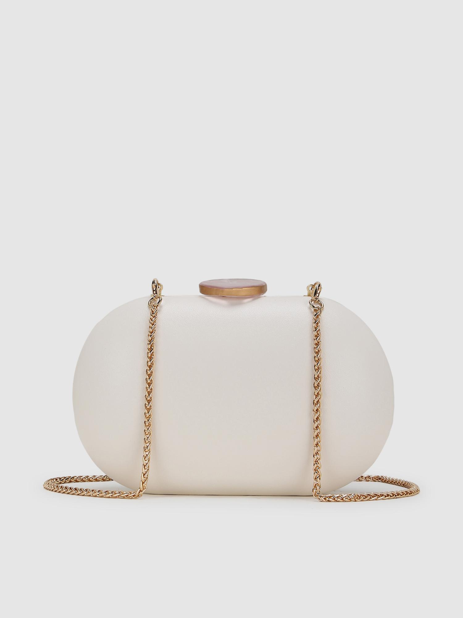 Tangerine V2 Women Clutch With Detachable Strap - Off White (S)