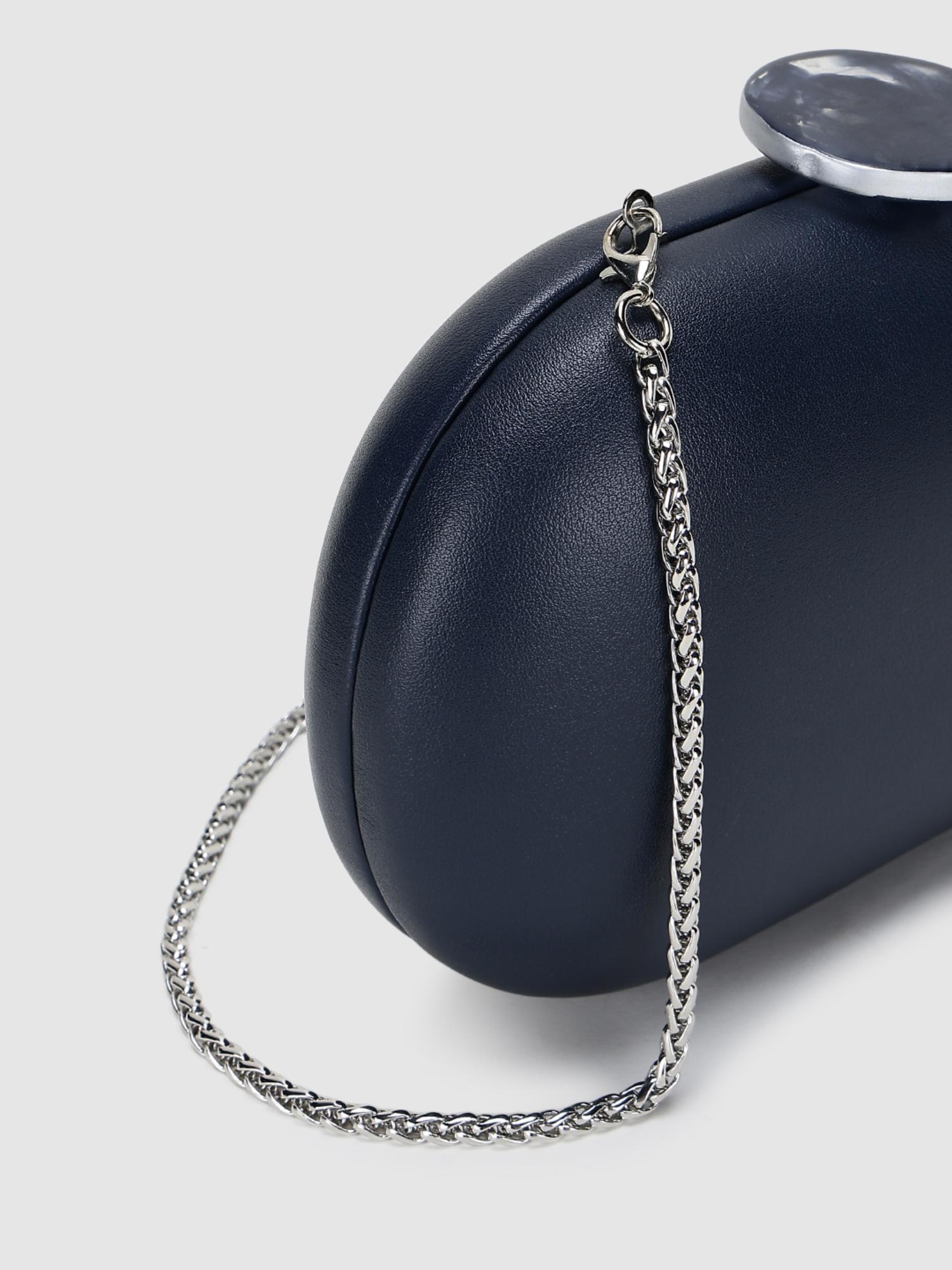 Tangerine V2 Women Clutch With Detachable Strap - Navy Blue (S)