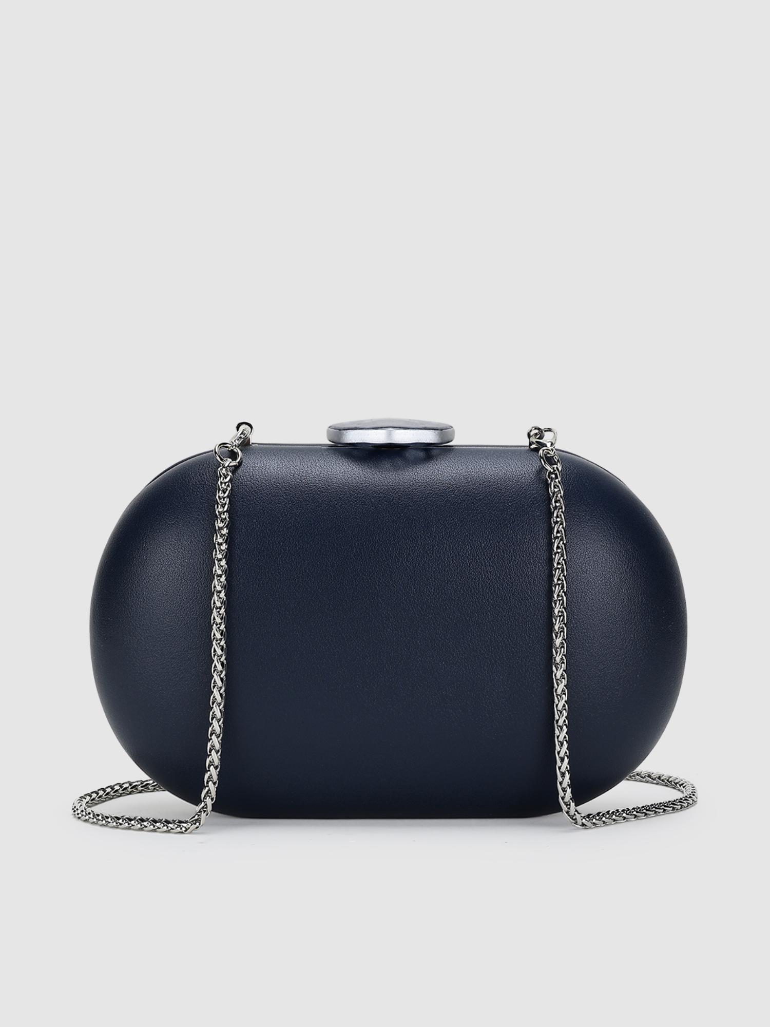 Tangerine V2 Women Clutch With Detachable Strap - Navy Blue (S)