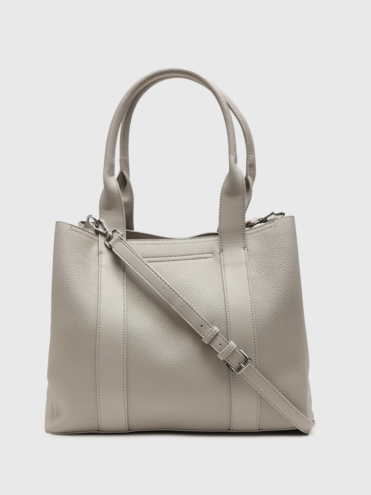 Edvige Women Tote Bag With Detachable Strap - Off White (L)