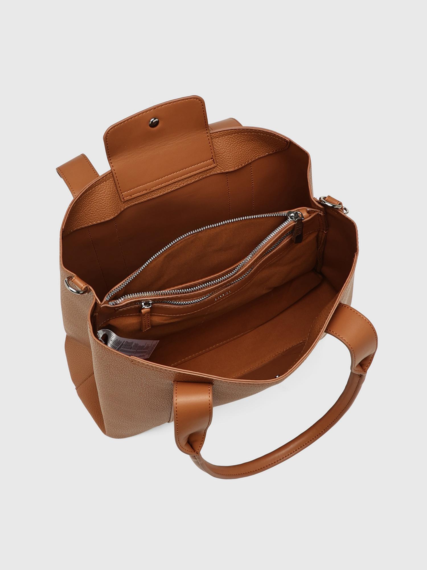Edvige Women Tote Bag With Detachable Strap - Tan (L)