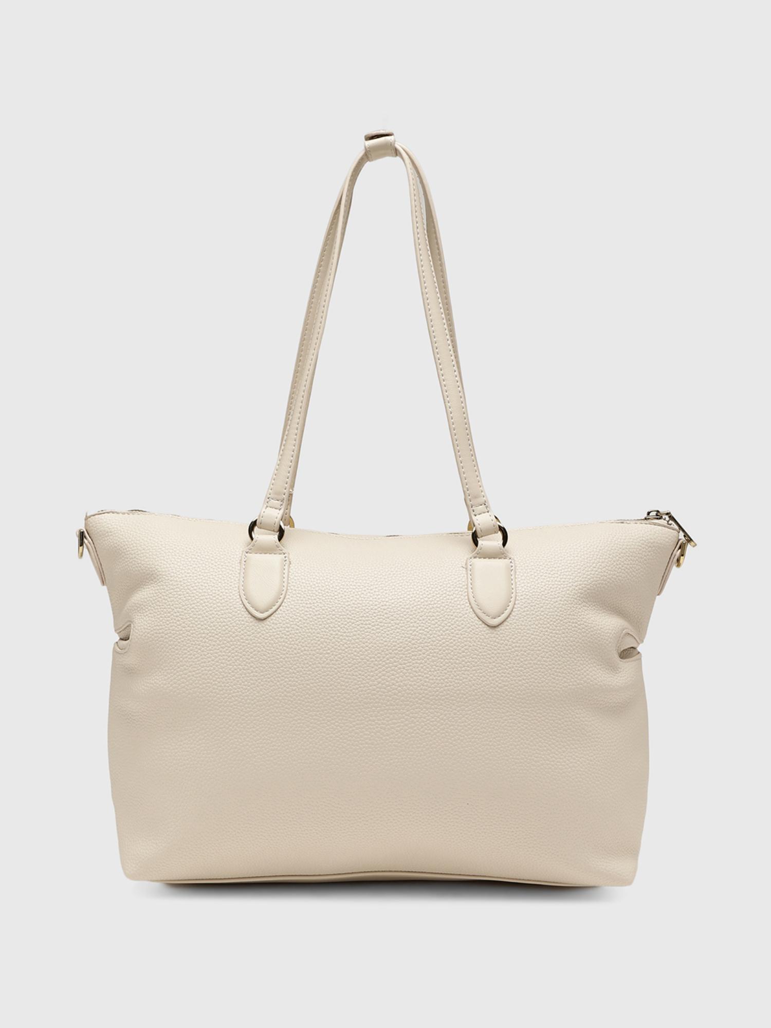 Augusta Women Tote Bag With Detachable Strap - Cream (L)