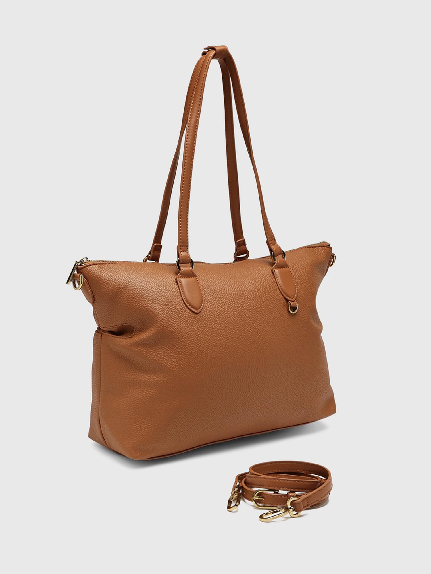 Augusta Women Tote Bag With Detachable Strap - Tan (L)