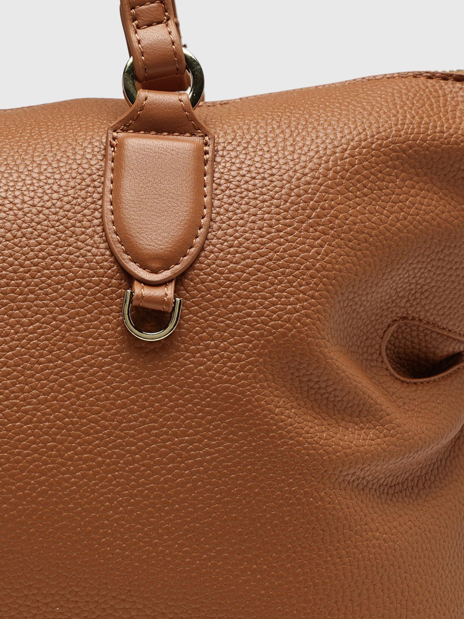 Augusta Women Tote Bag With Detachable Strap - Tan (L)
