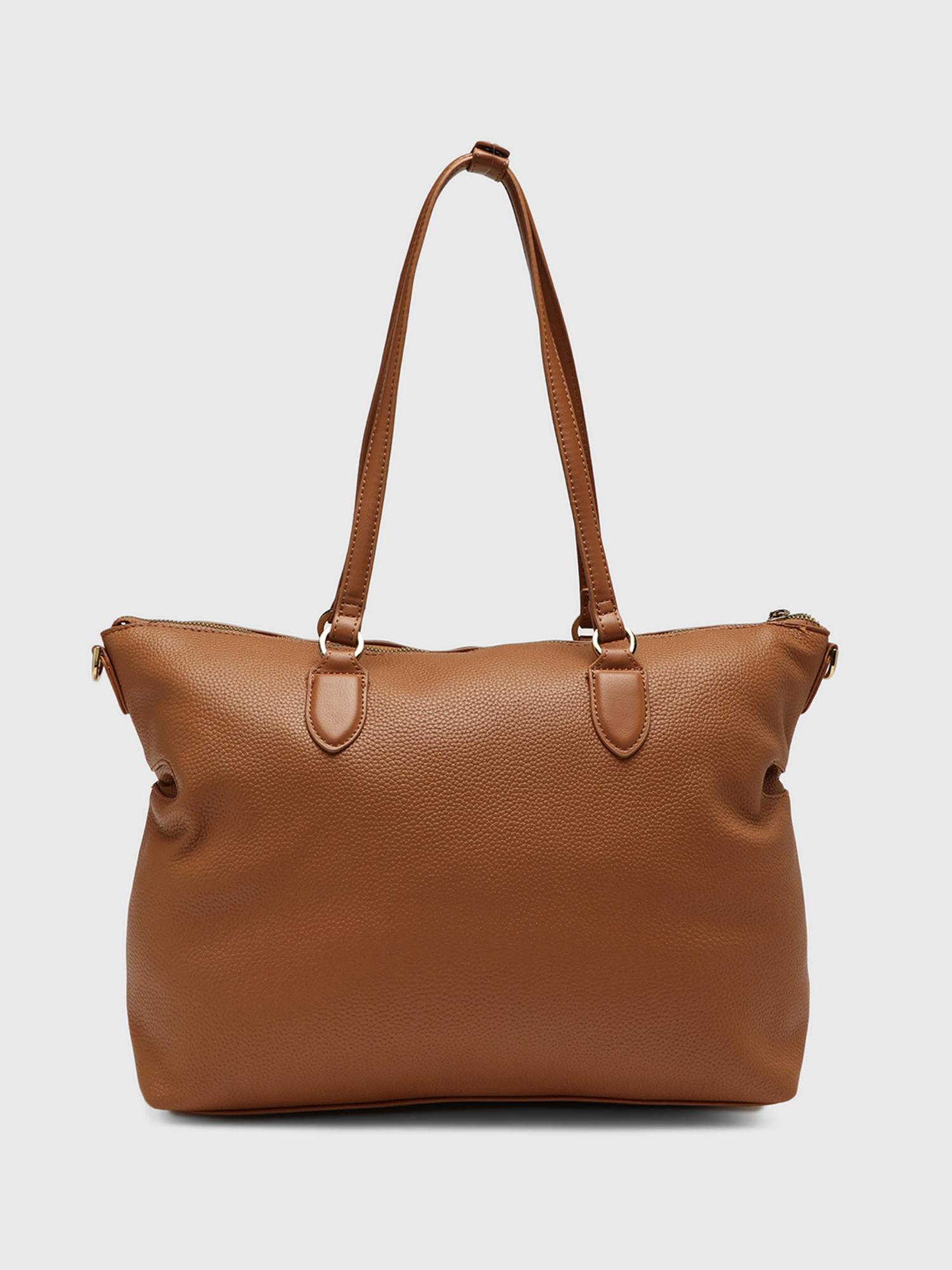 Augusta Women Tote Bag With Detachable Strap - Tan (L)