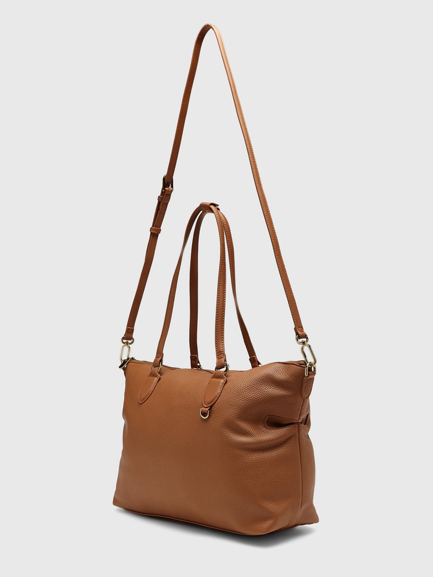 Augusta Women Tote Bag With Detachable Strap - Tan (L)