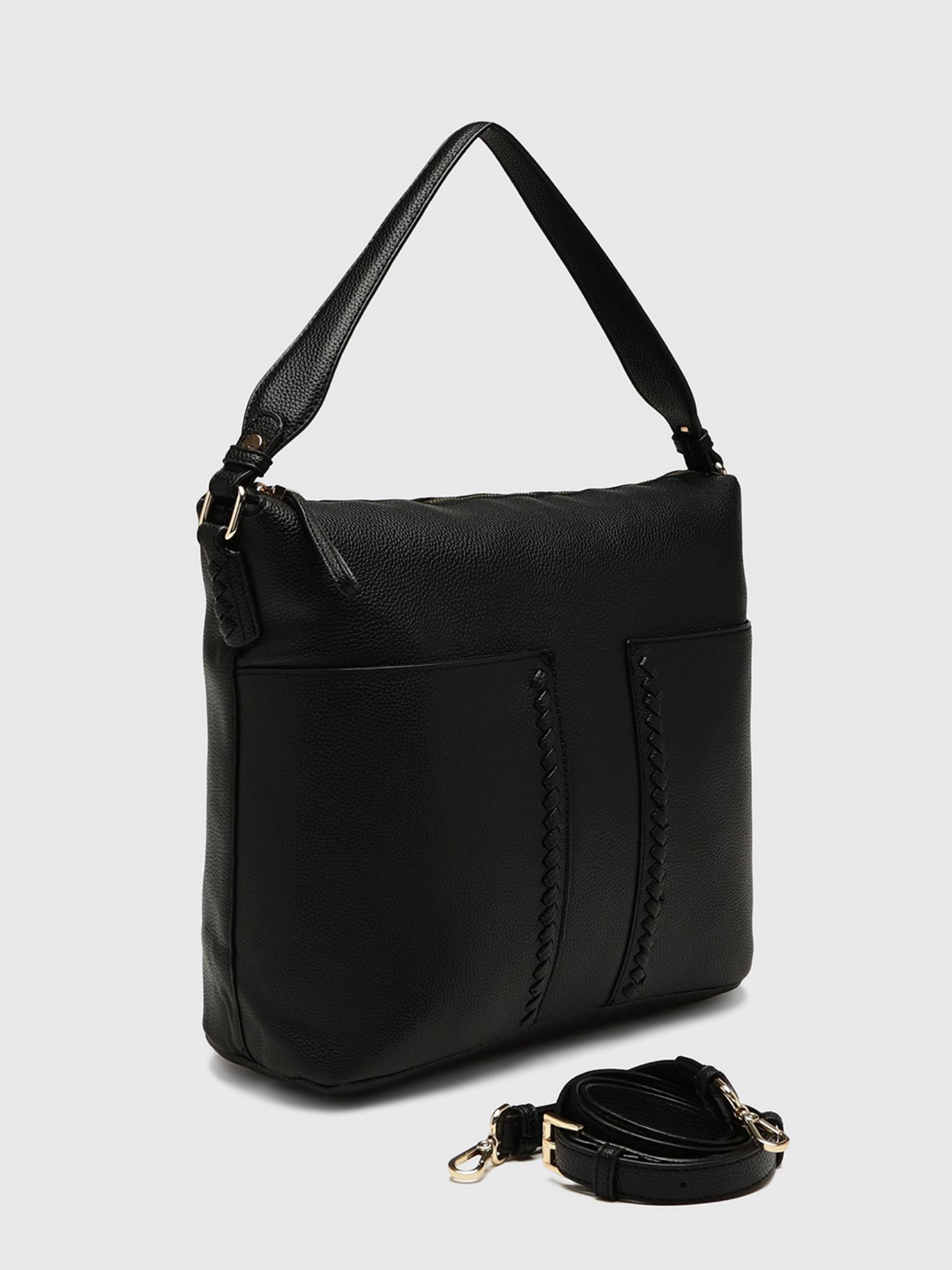Yukon Women Sack Handbag With Detachable Strap - Black (L)