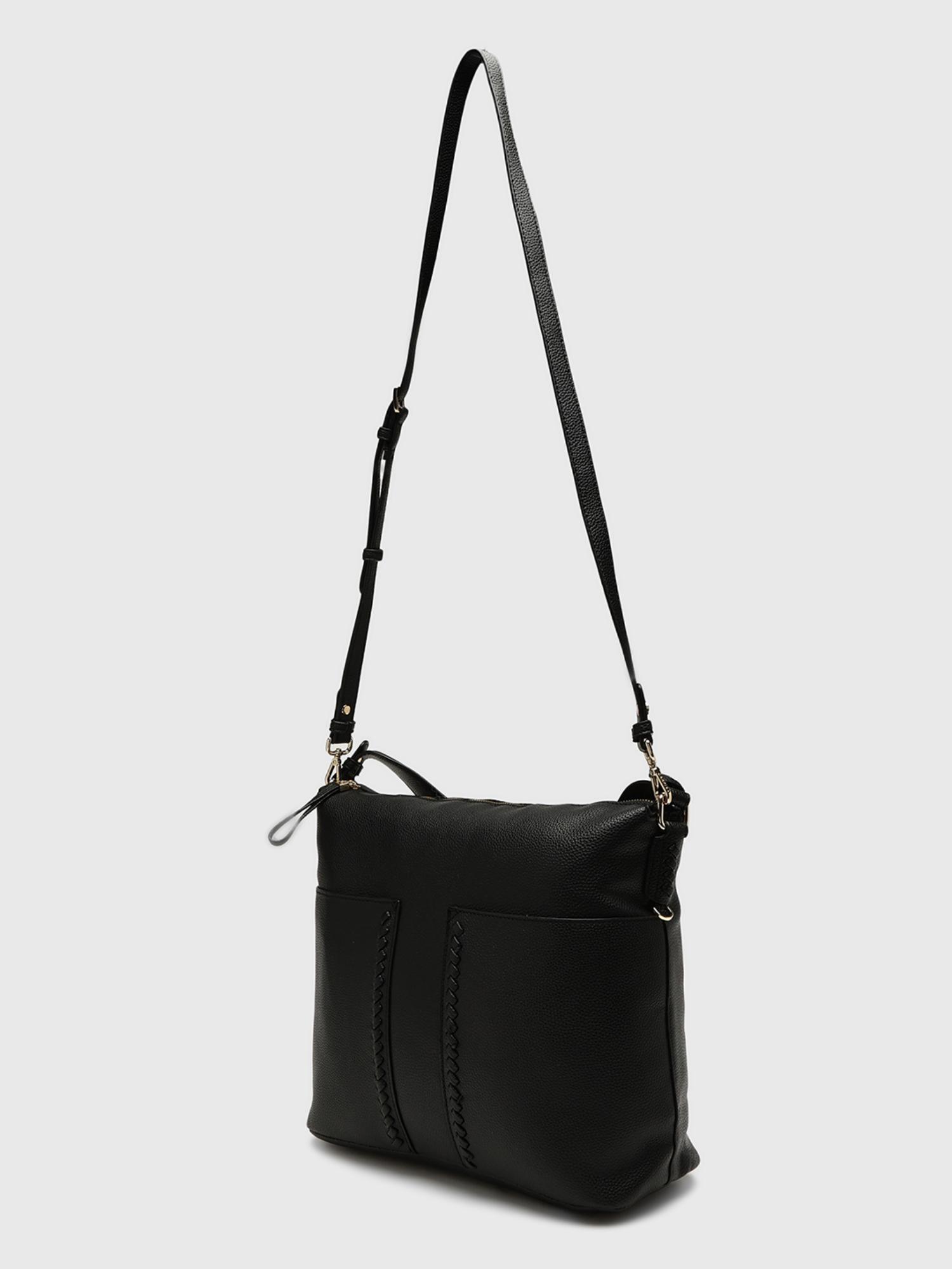 Yukon Women Sack Handbag With Detachable Strap - Black (L)