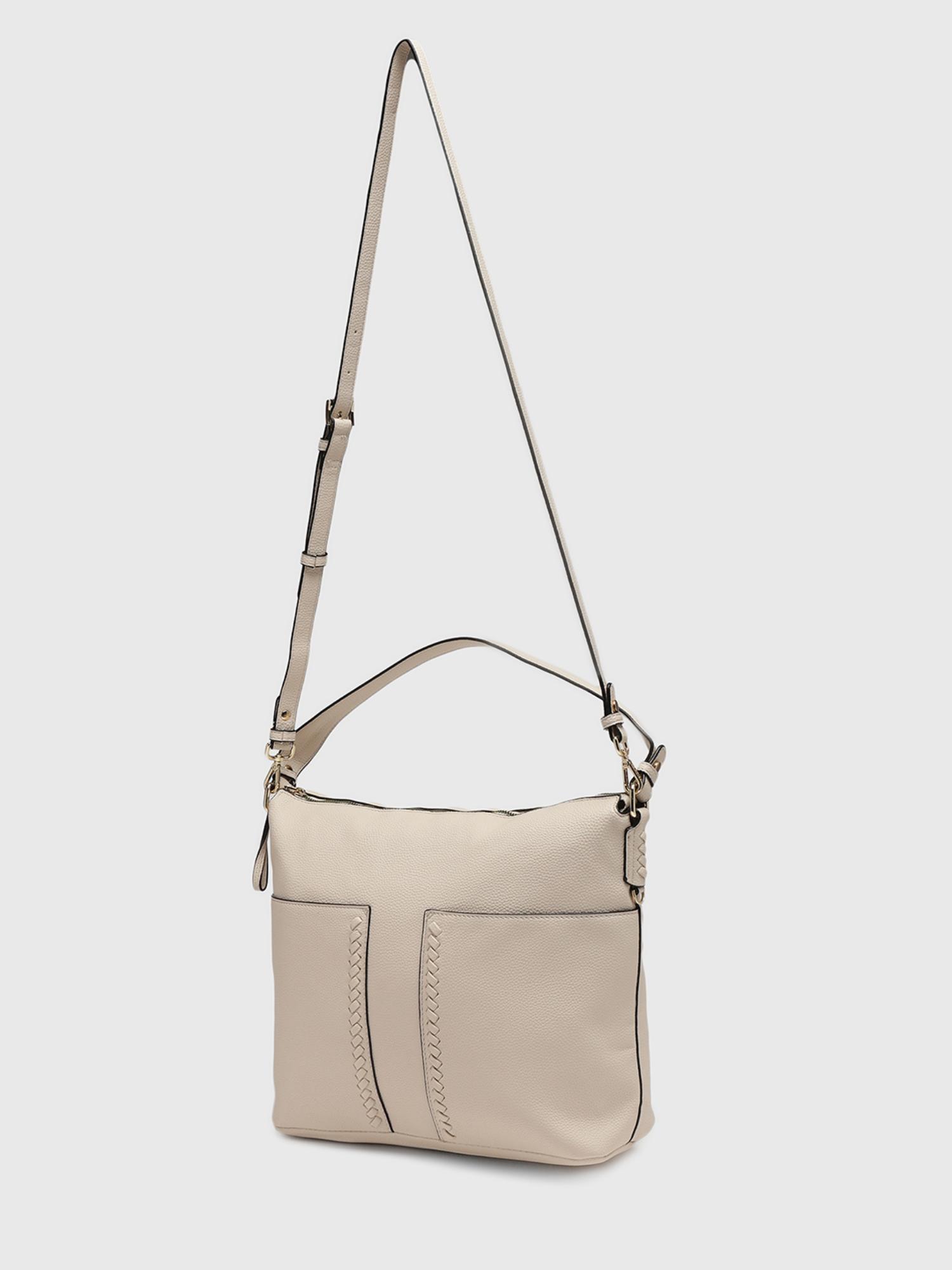 Yukon Women Sack Handbag With Detachable Strap - Cream (L)