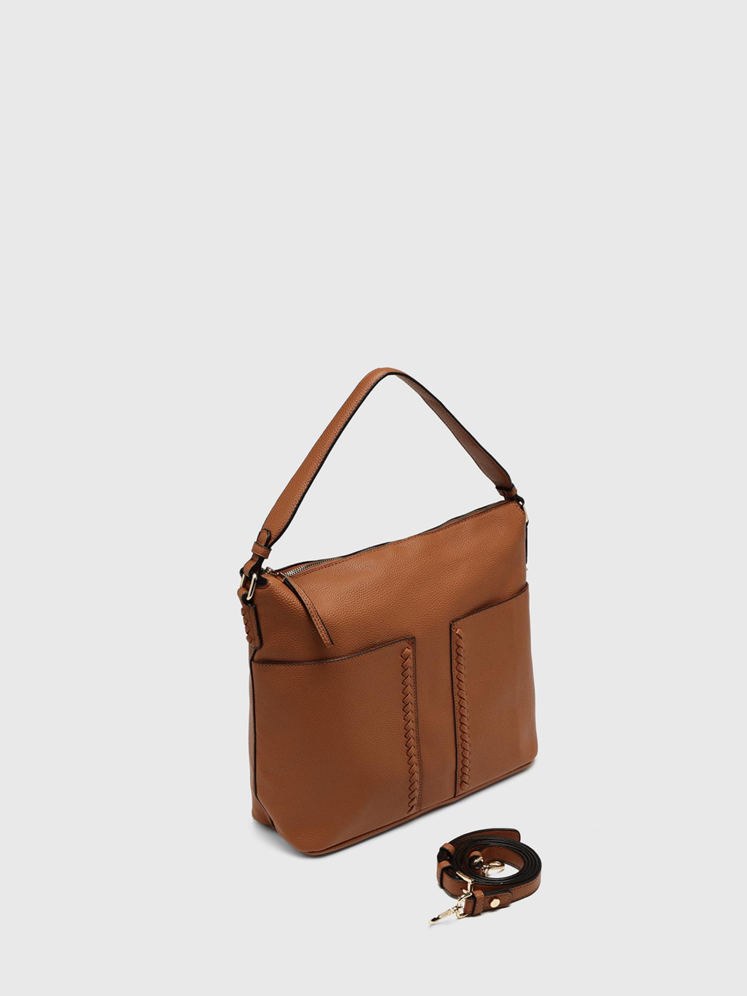 Yukon Women Sack Handbag With Detachable Strap - Tan (L)