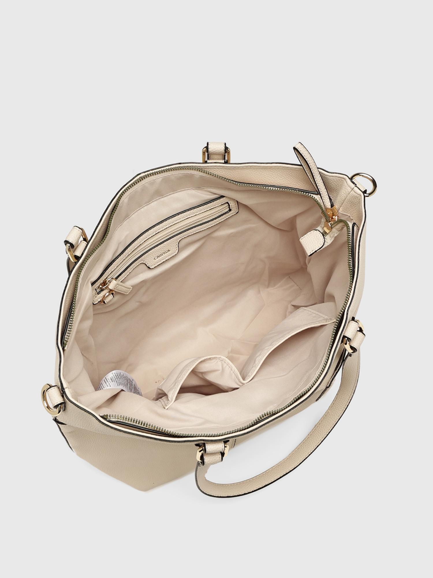 Yukon Women Tote Bag With Detachable Strap - Cream (L)