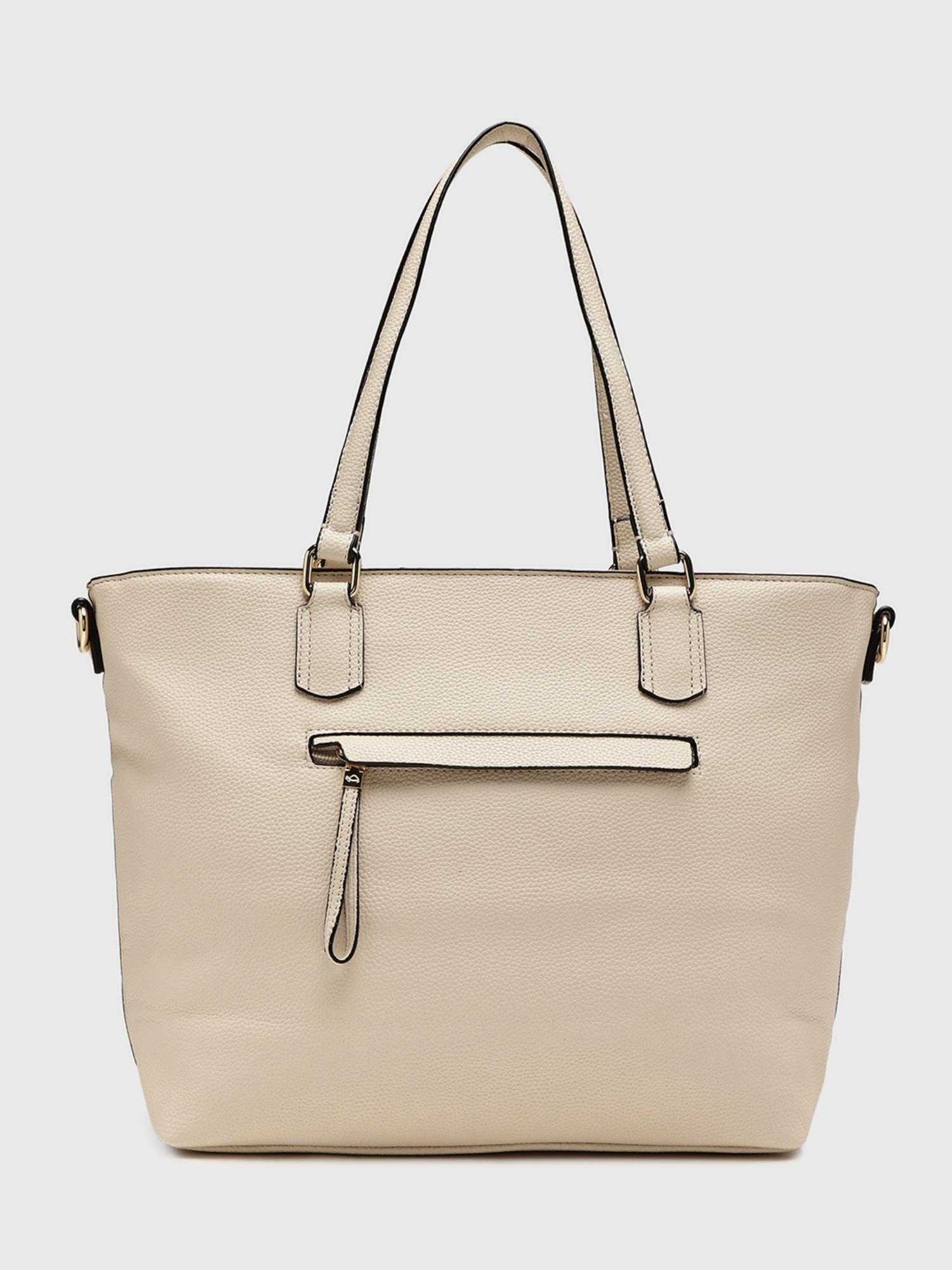 Yukon Women Tote Bag With Detachable Strap - Cream (L)