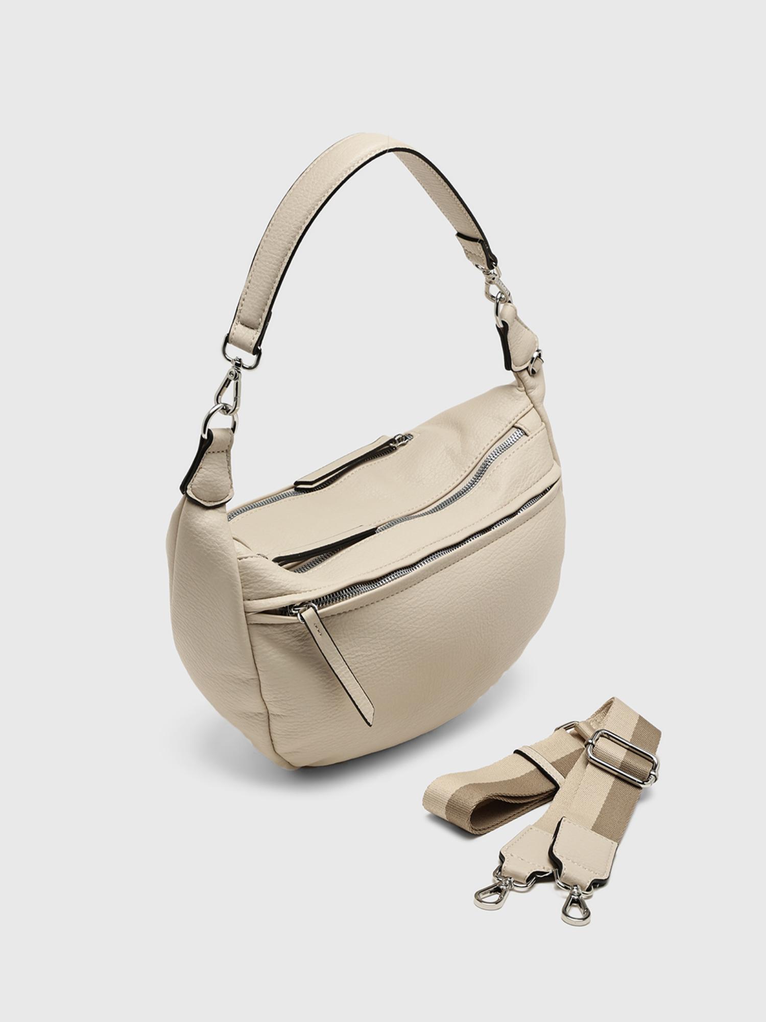 Boston Women Sack Handbag With Detachable Strap - Cream (M)
