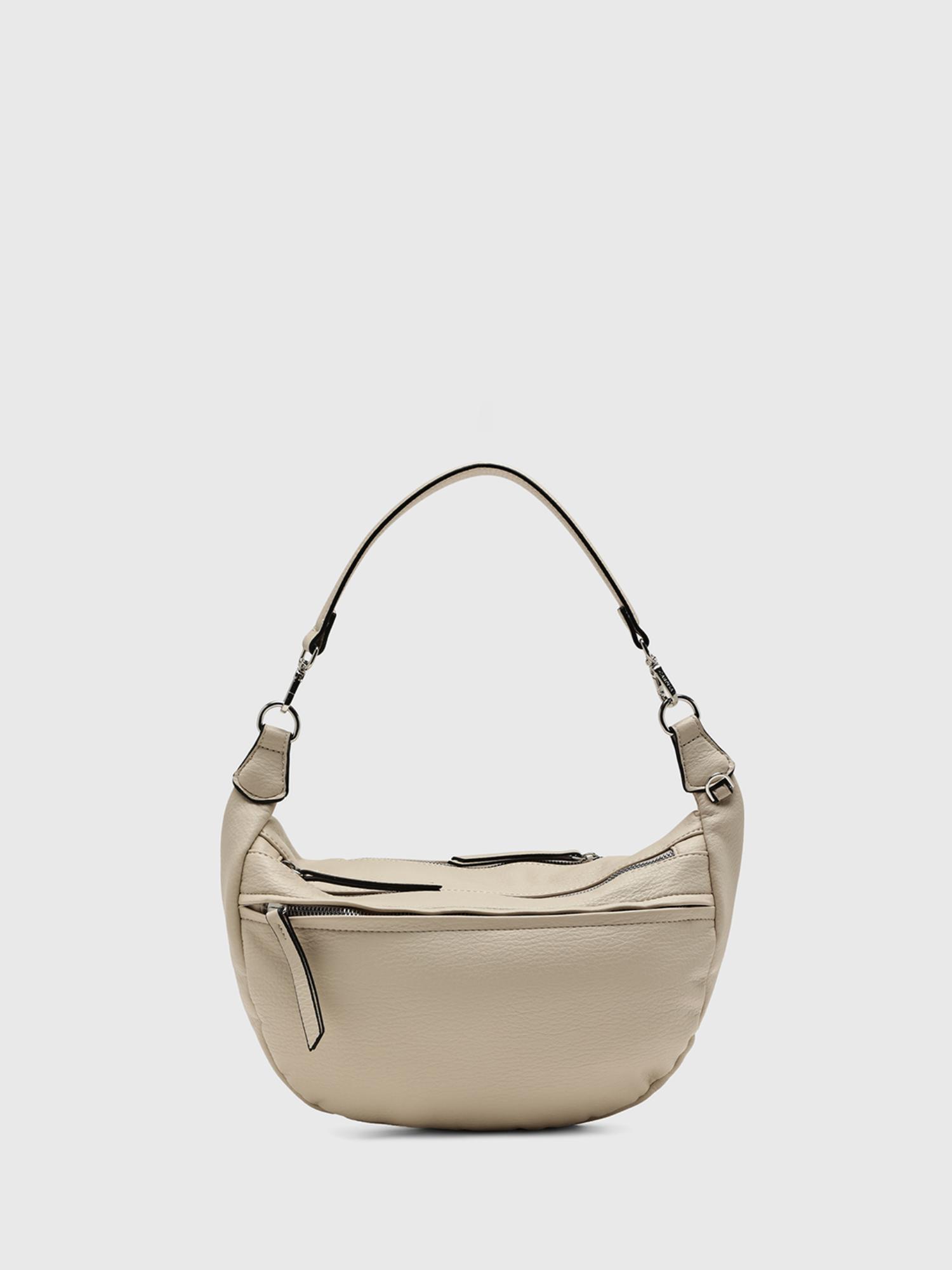 Boston Women Sack Handbag With Detachable Strap - Cream (M)