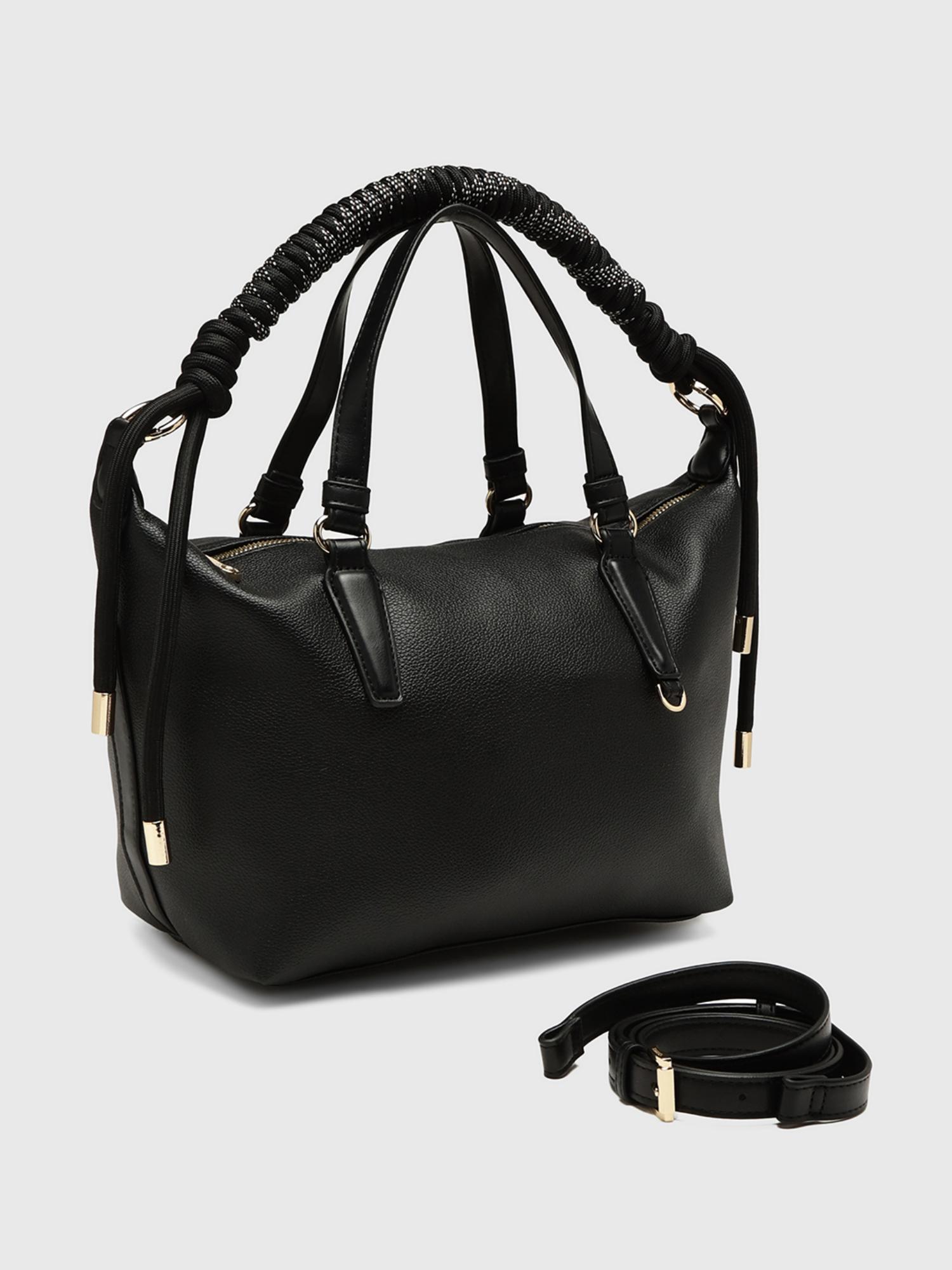 Ciclamino Women Handbag With Detachable Strap - Black (M)