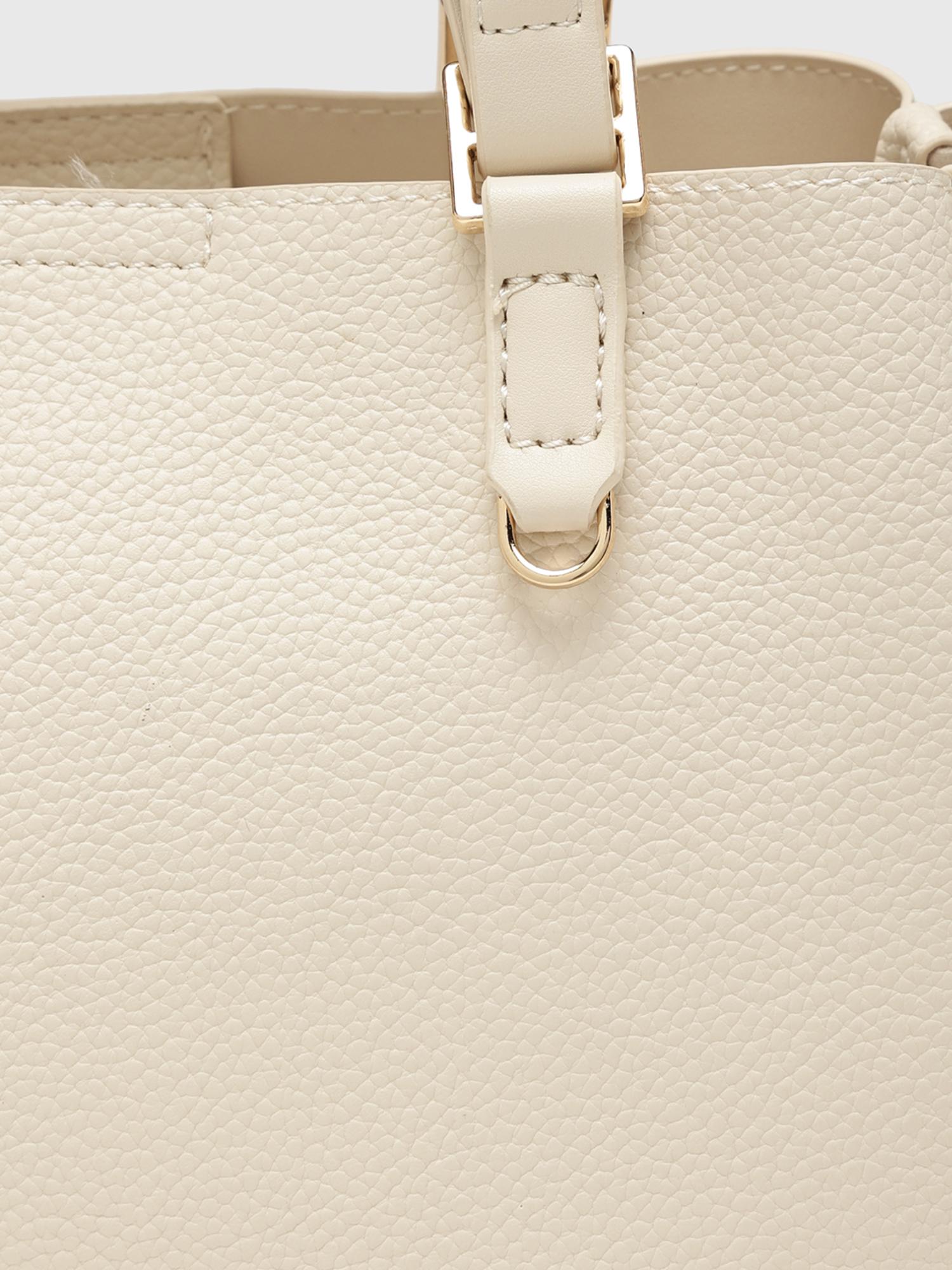 Amaranta Women Tote Bag With Detachable Strap - Cream (L)