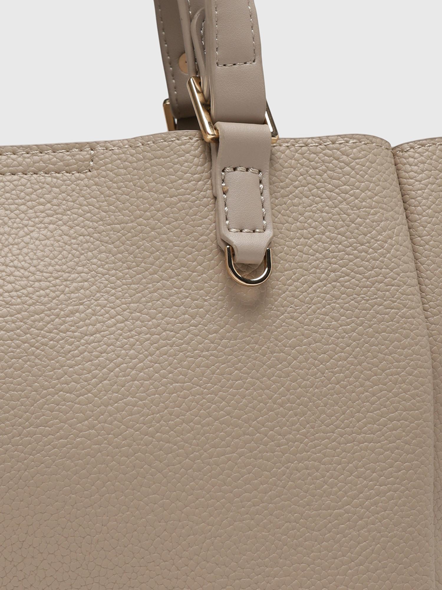 Amaranta Women Tote Bag With Detachable Strap - Beige (L)