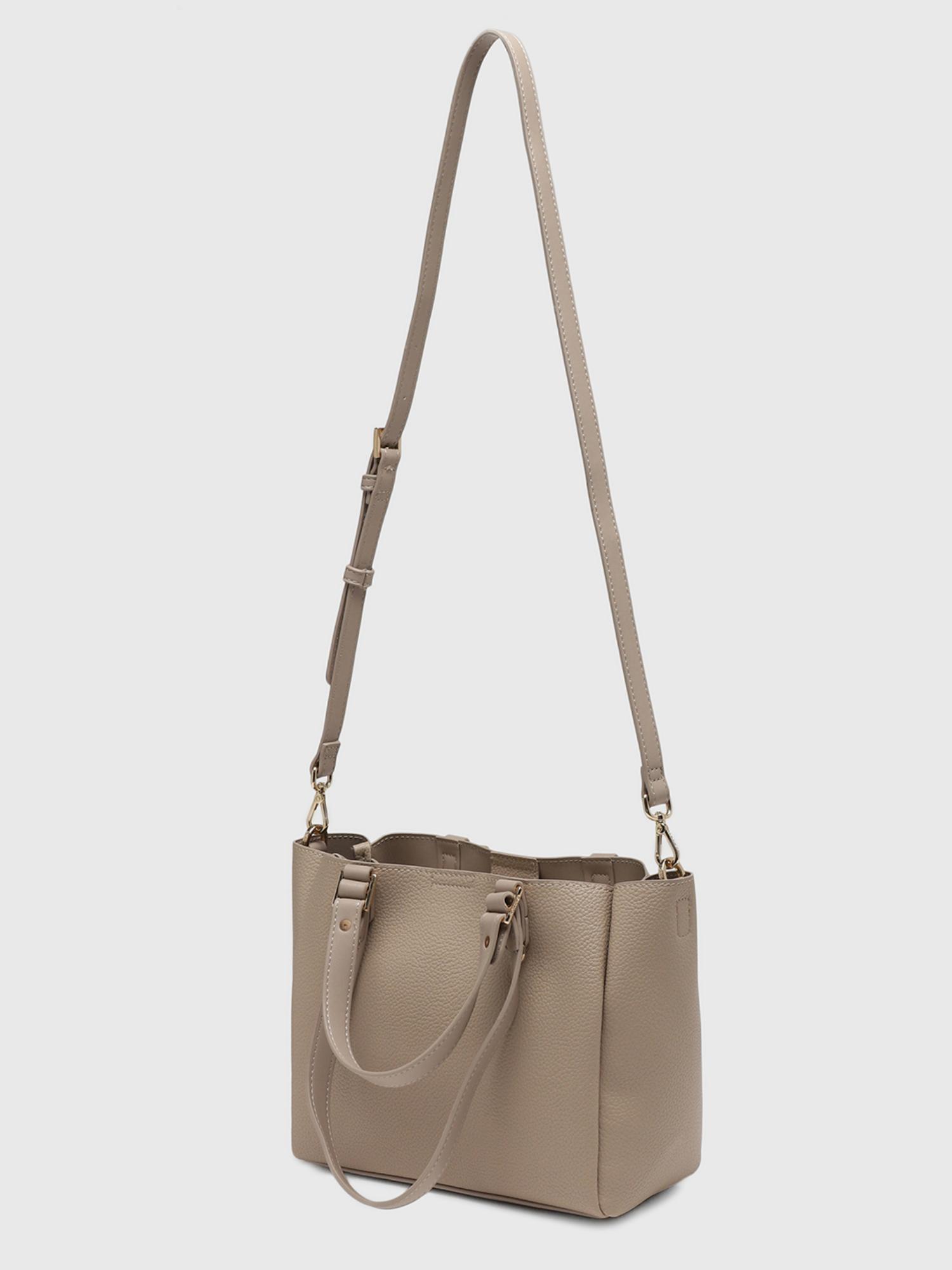 Amaranta Women Tote Bag With Detachable Strap - Beige (L)
