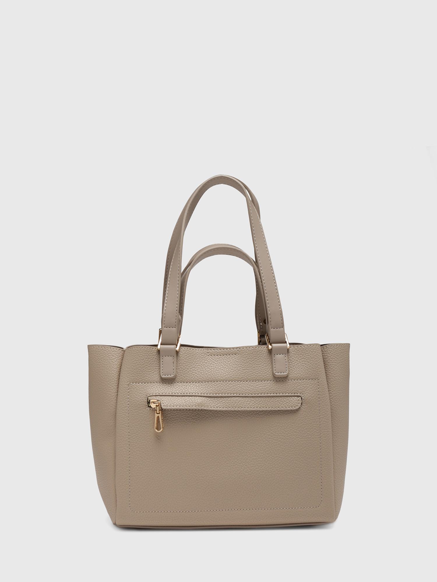 Amaranta Women Tote Bag With Detachable Strap - Beige (L)
