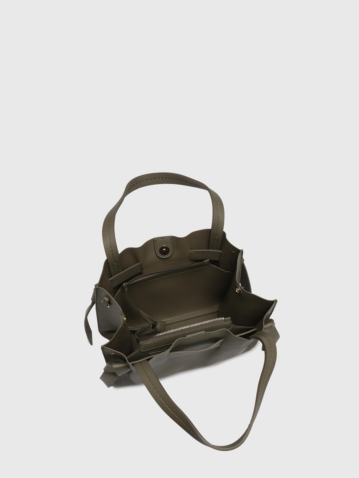 Felce Women Satchel Bag With Detachable Strap - Olive (M)