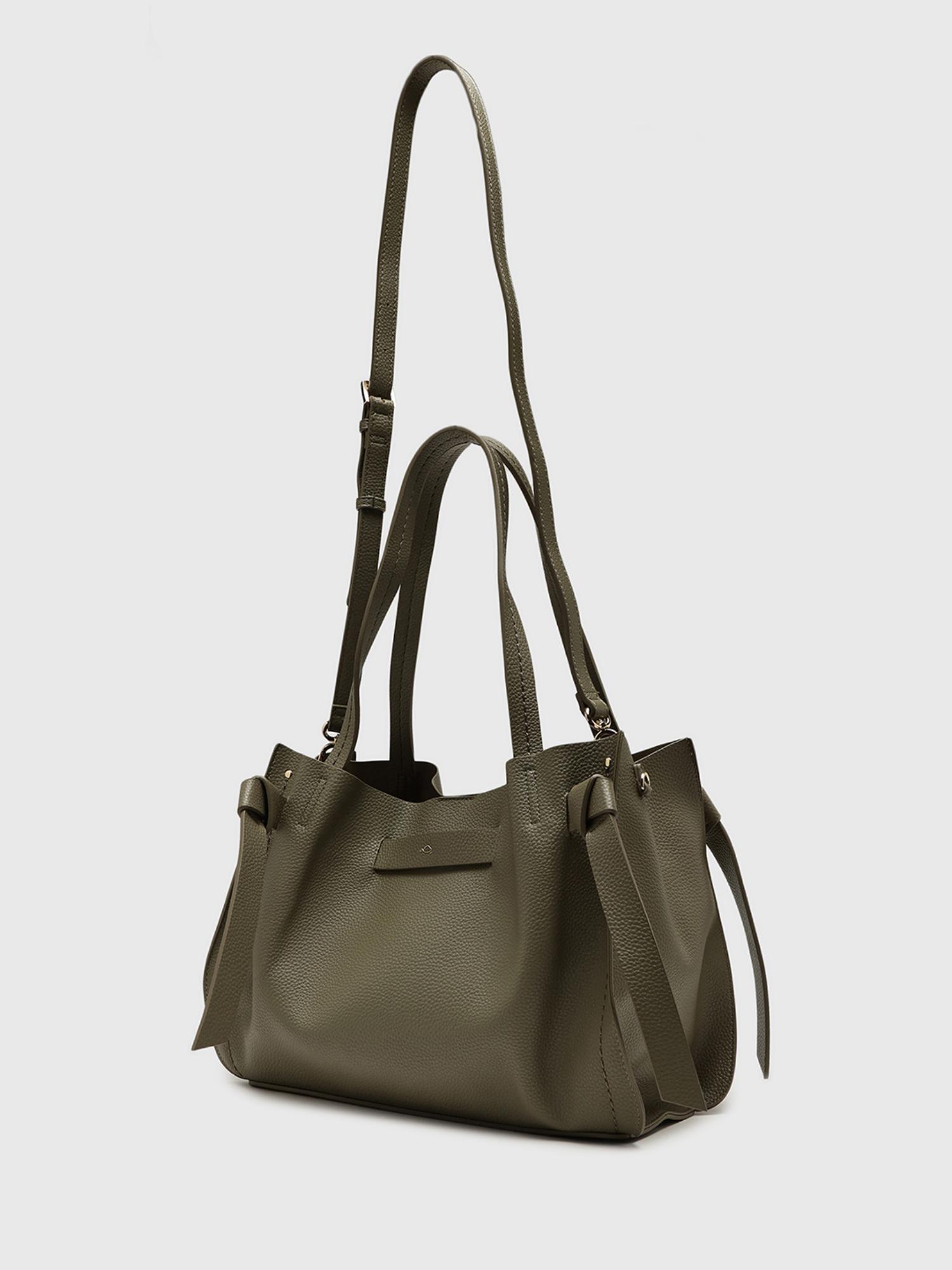 Felce Women Tote Bag With Detachable Strap - Olive (L)