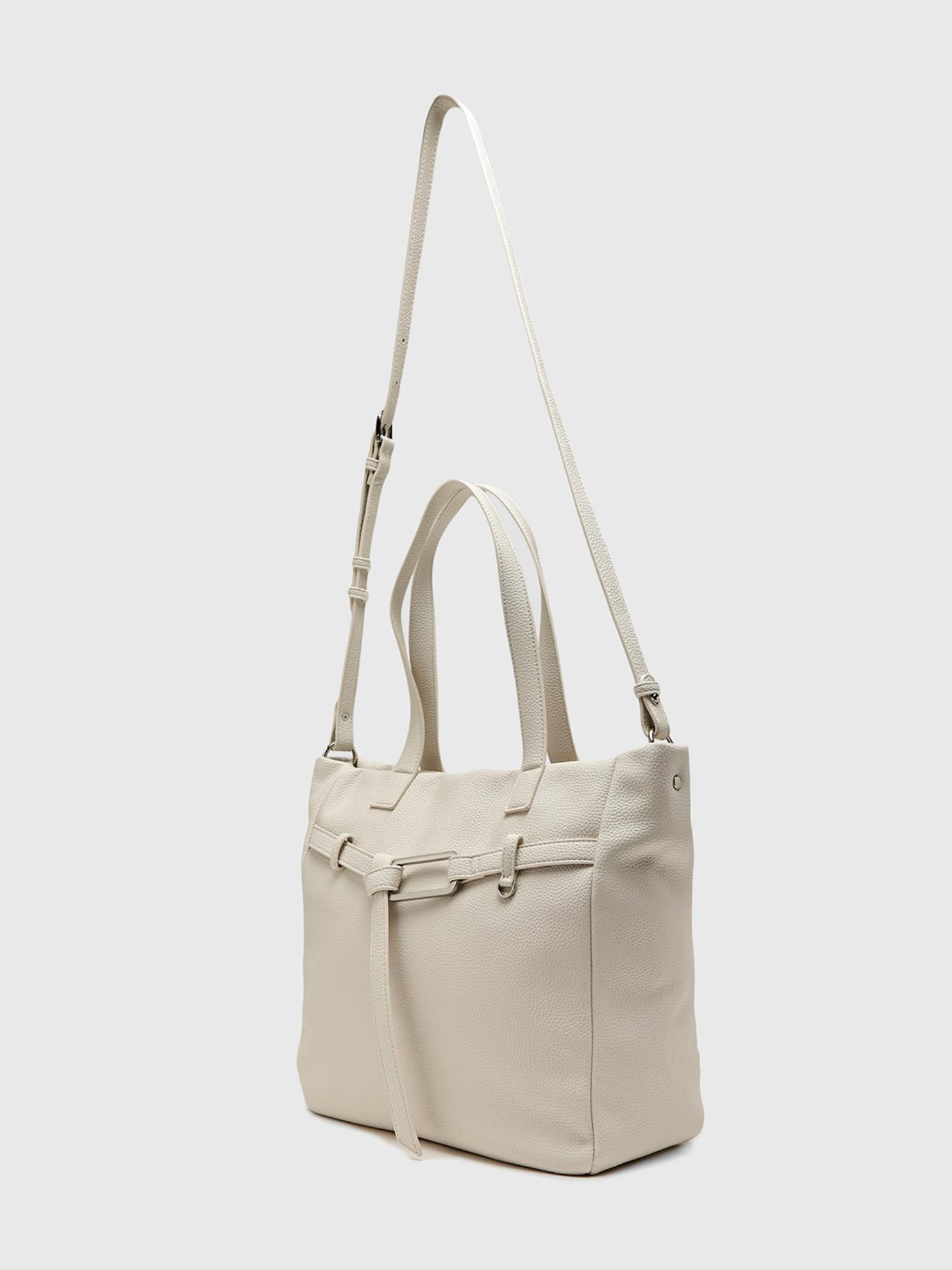 Calendula Women Tote Bag With Detachable Strap - White (M)