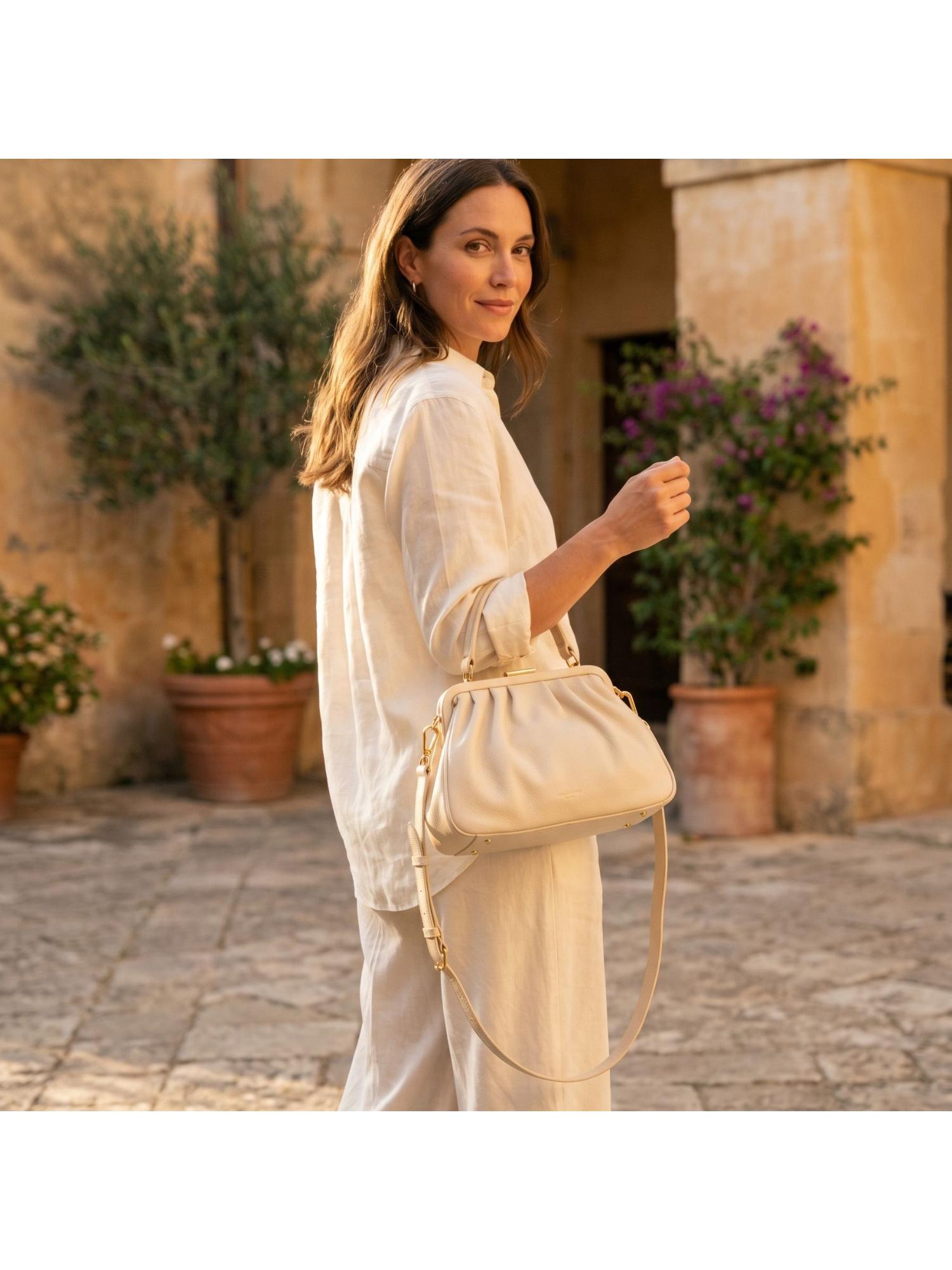 Elena Women Crossbody Sling Bag With Detachable Strap - Off White (S)