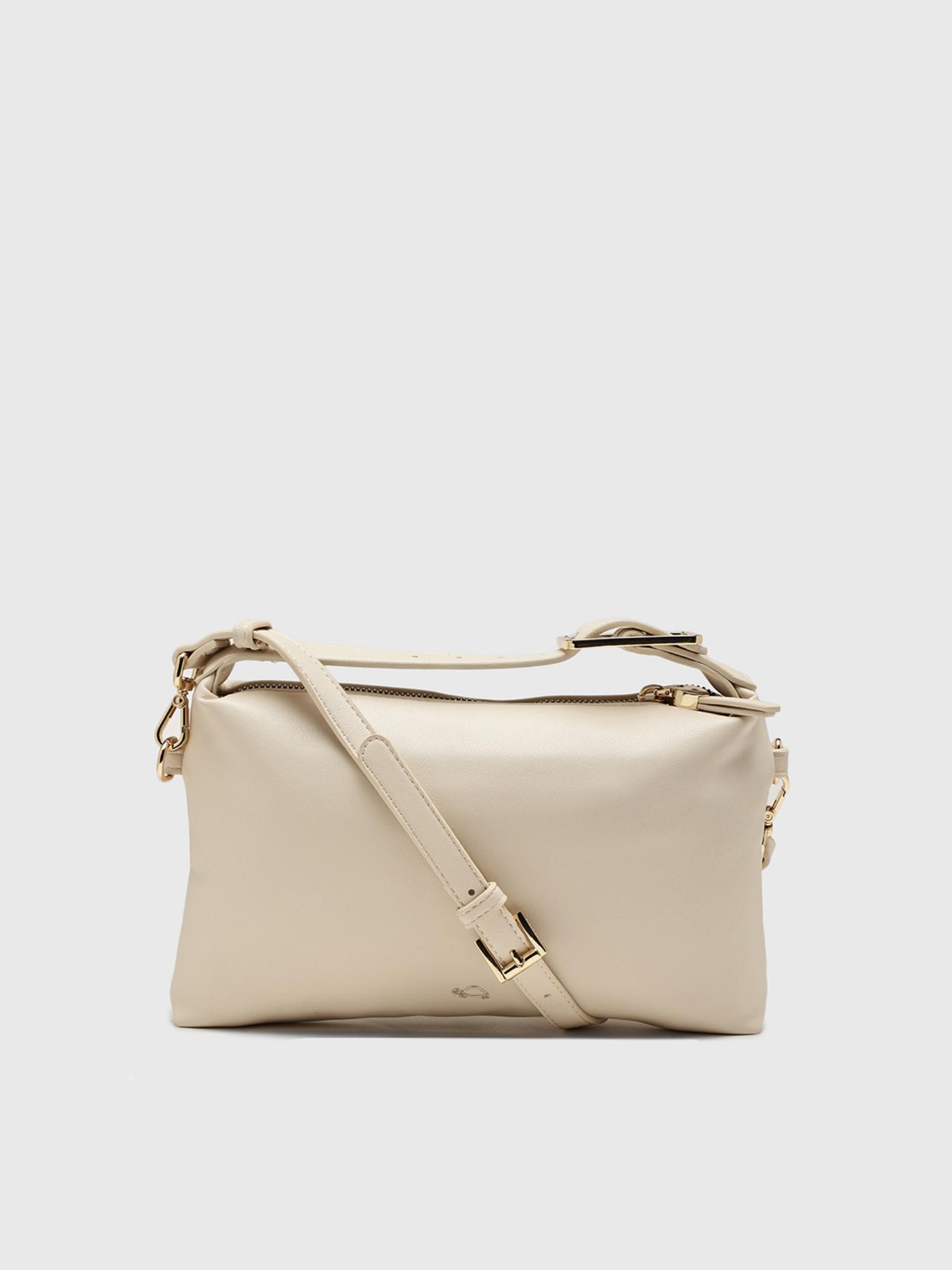 Dafne Women Shoulder Sling Bag With Detachable Strap - Off White (S)