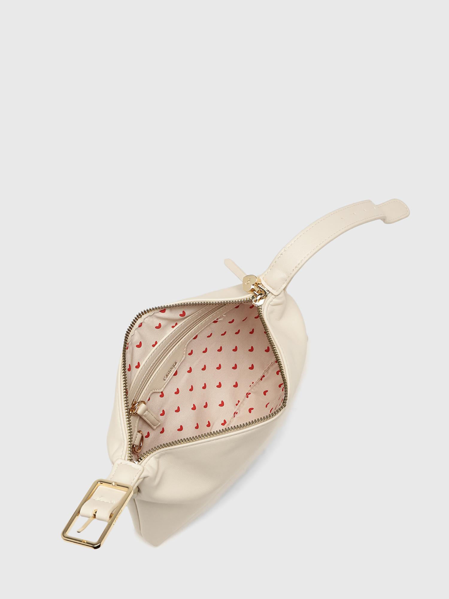 Dafne Women Shoulder Sling Bag With Detachable Strap - Off White (S)