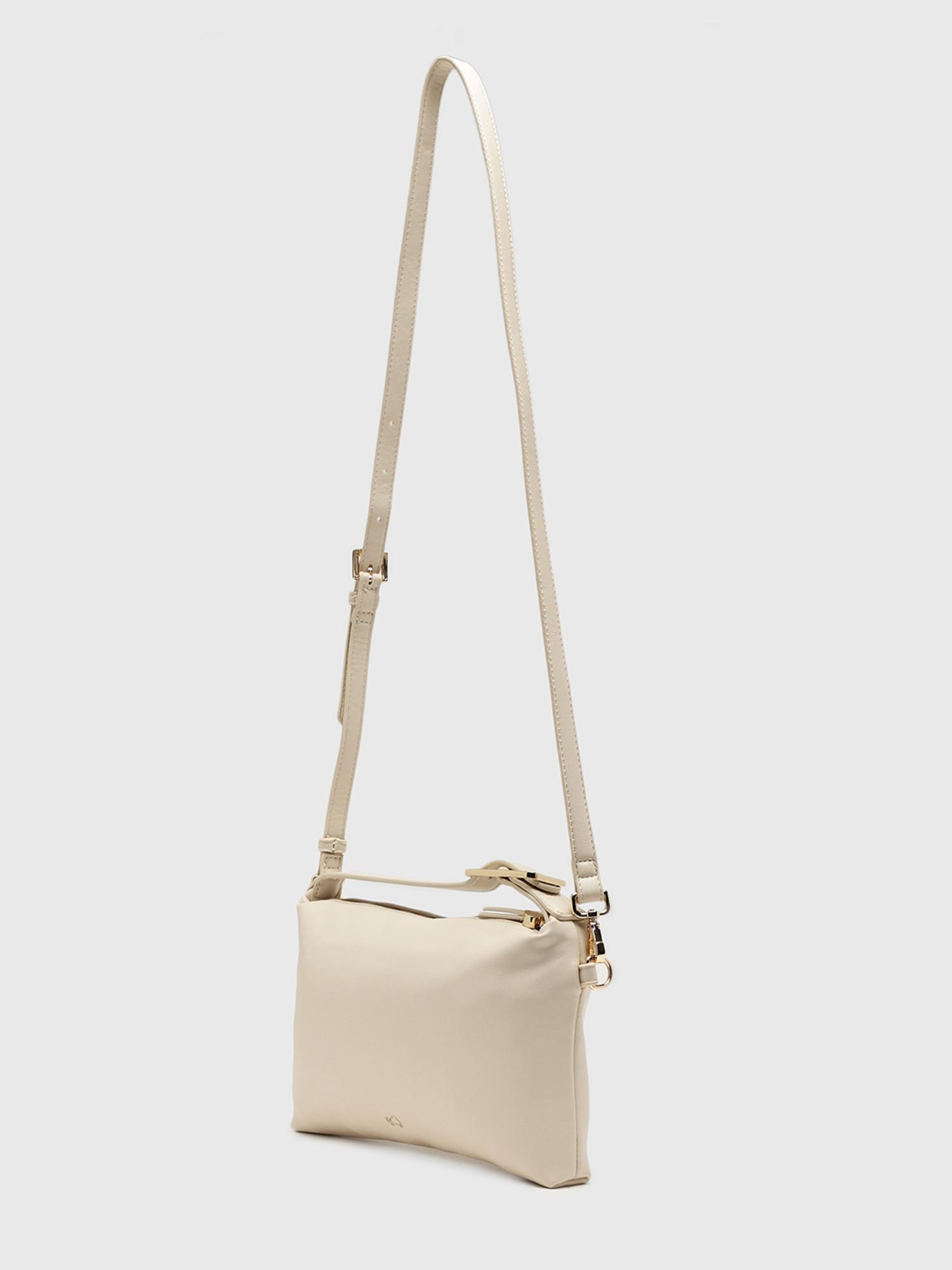 Dafne Women Shoulder Sling Bag With Detachable Strap - Off White (S)