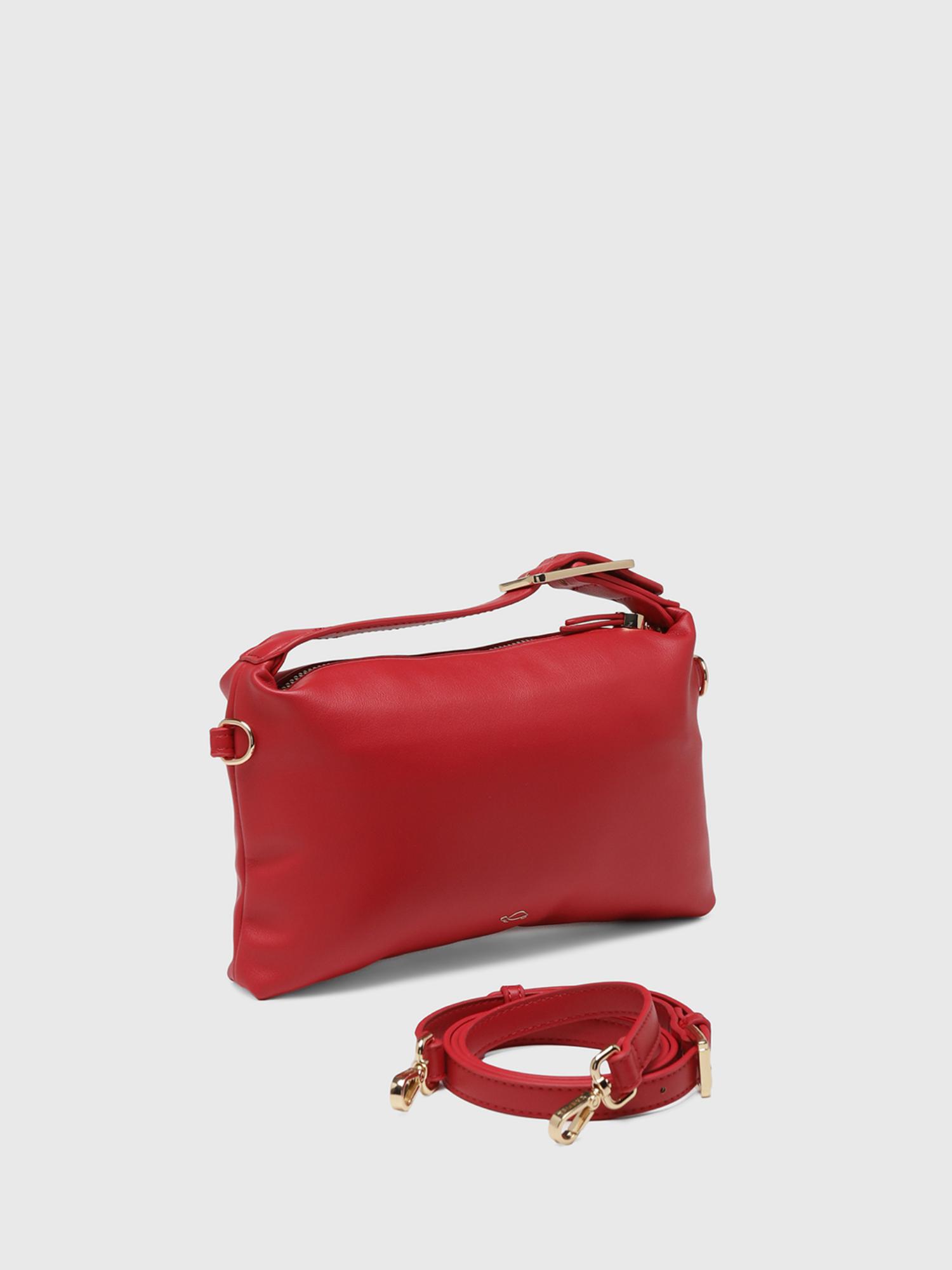 Dafne Women Shoulder Sling Bag With Detachable Strap - Red (S)