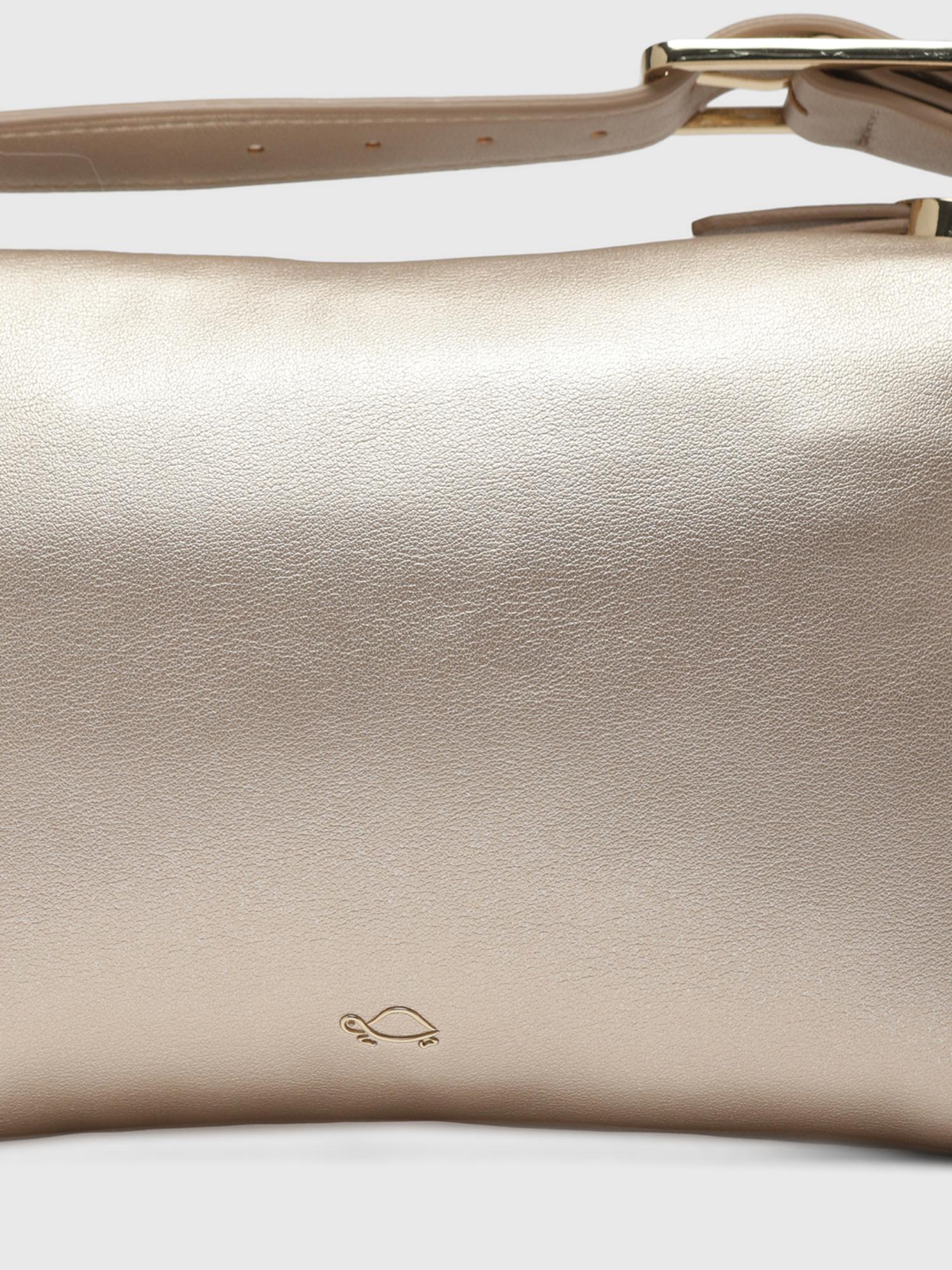 Dafne Women Shoulder Sling Bag With Detachable Strap - Gold (S)
