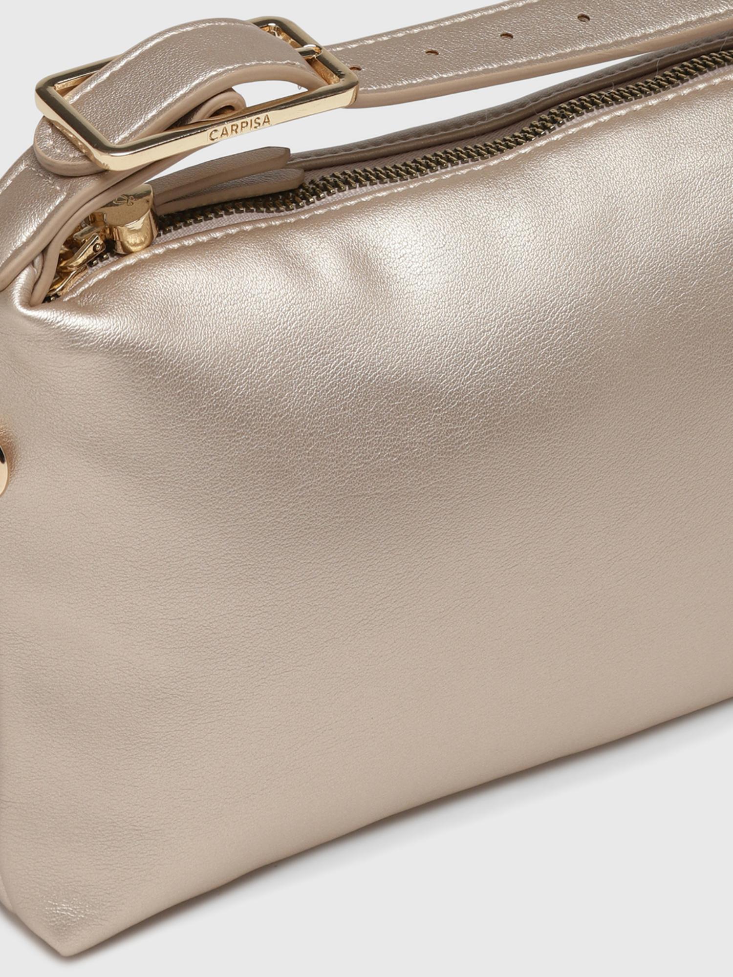 Dafne Women Shoulder Sling Bag With Detachable Strap - Gold (S)