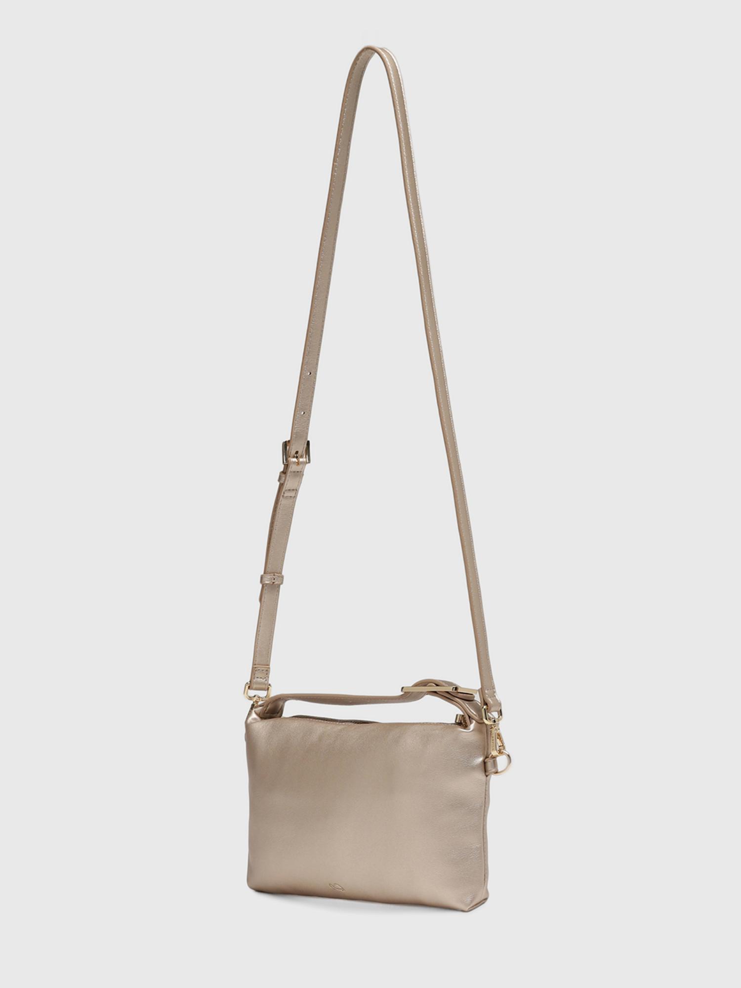 Dafne Women Shoulder Sling Bag With Detachable Strap - Gold (S)