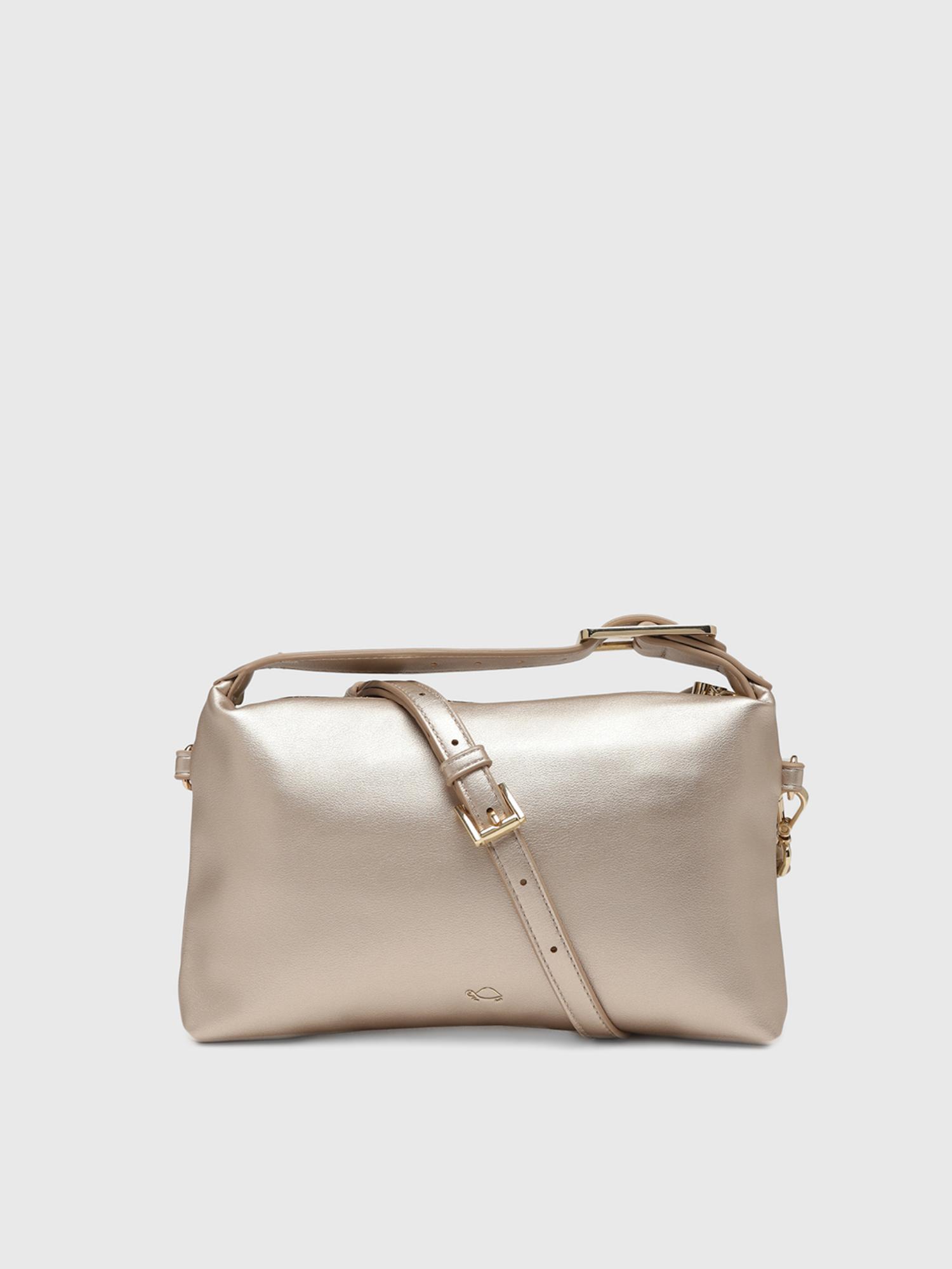 Dafne Women Shoulder Sling Bag With Detachable Strap - Gold (S)