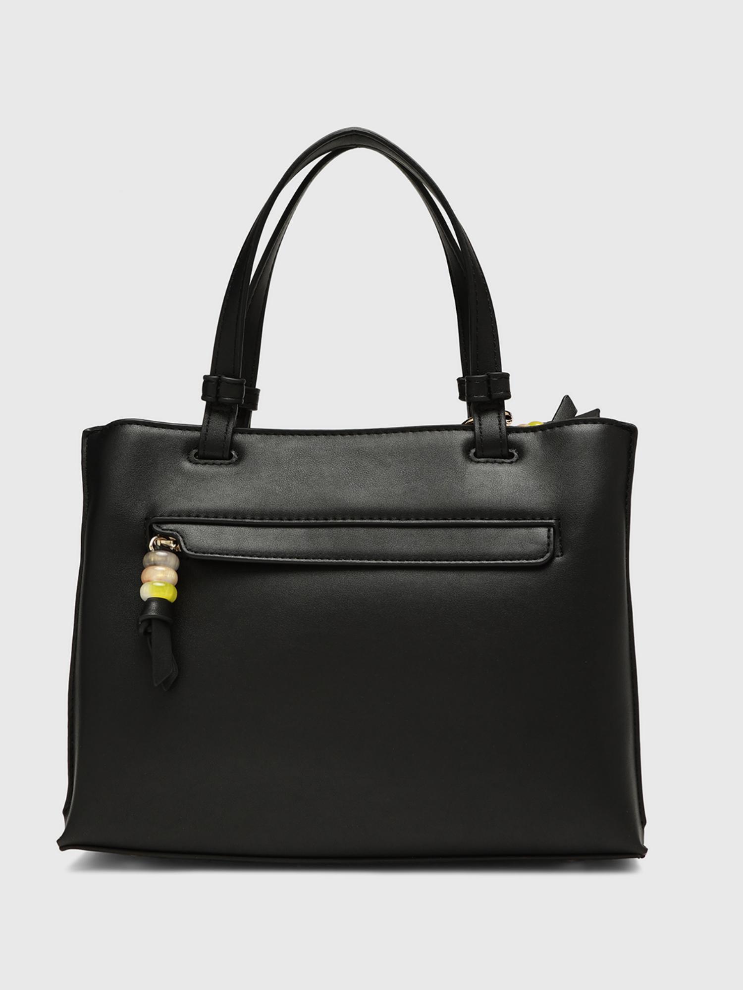 Anturio Women Satchel Bag With Detachable Strap - Black (M)