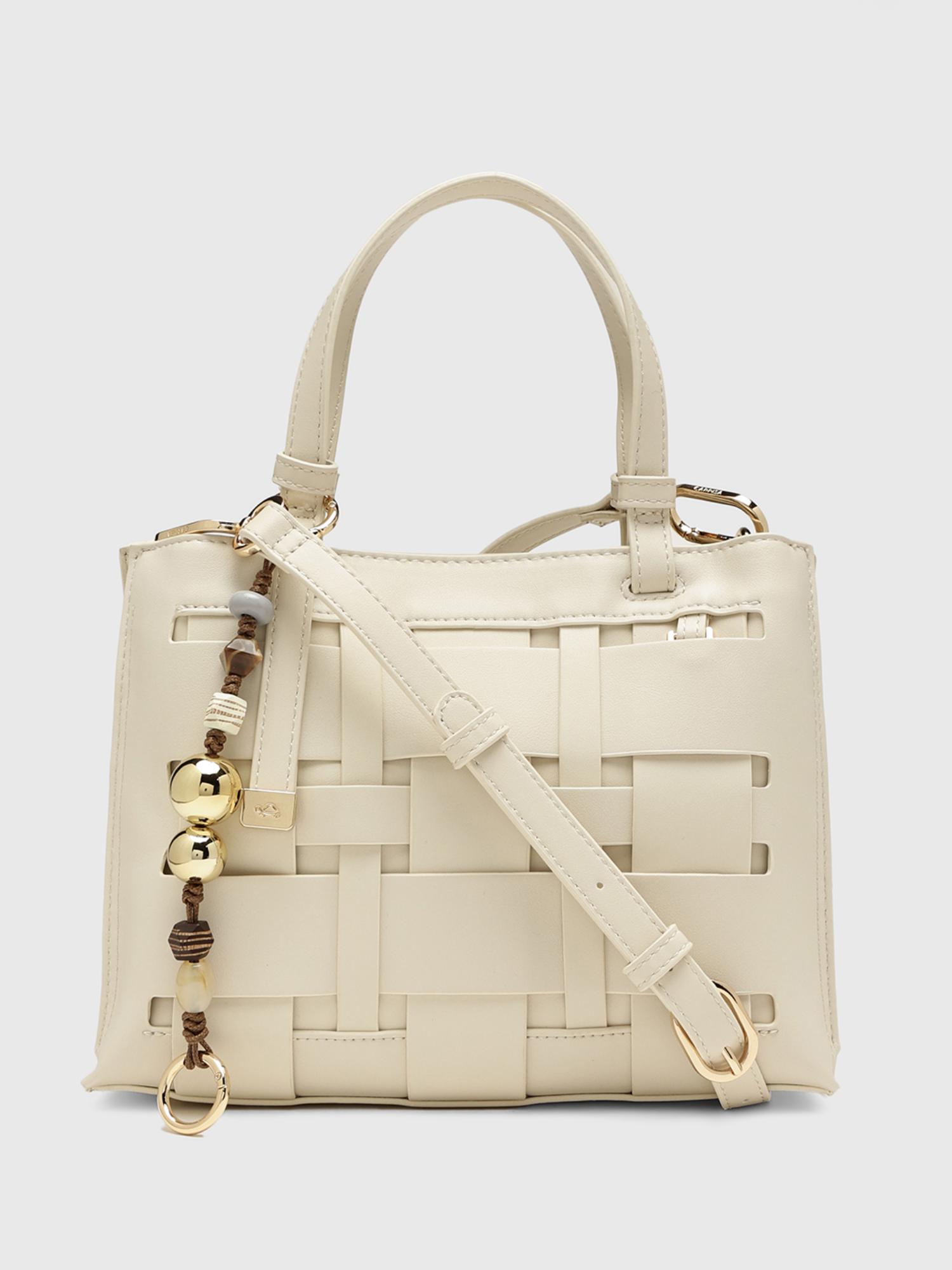 Anturio Women Satchel Bag With Detachable Strap - Off White (M)