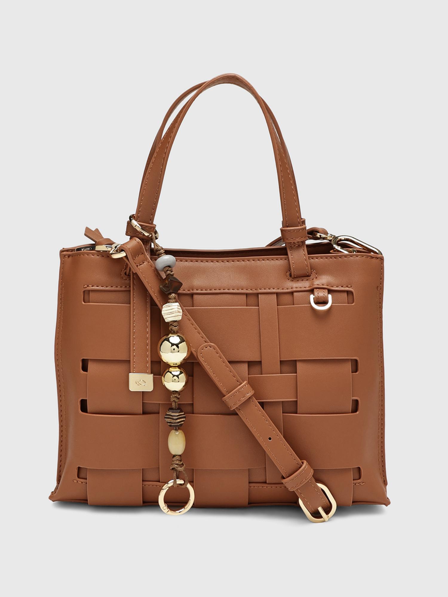 Anturio Women Satchel Bag With Detachable Strap - Brown (M)