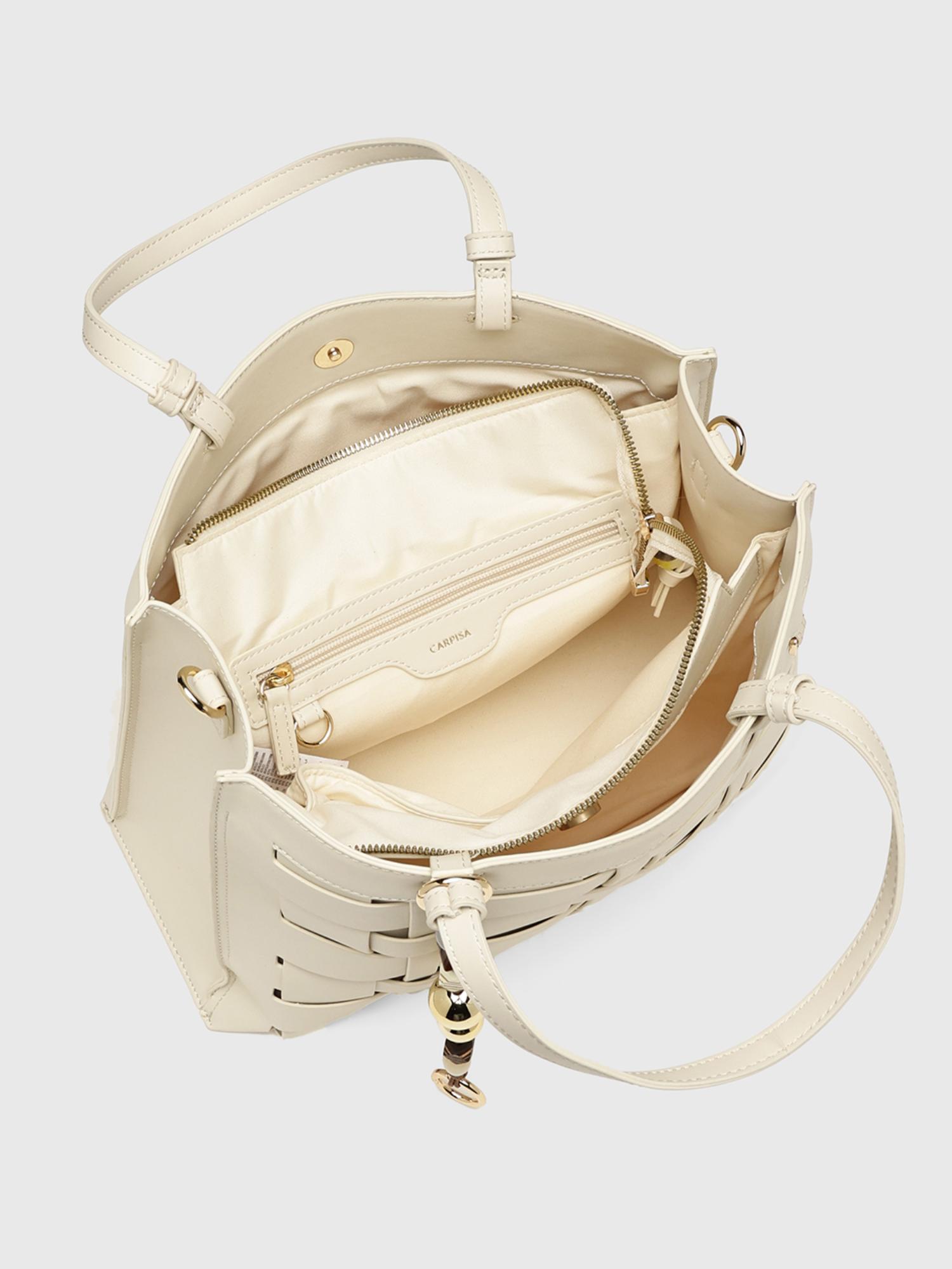 Anturio Women Handbag With Detachable Strap - Off White (M)