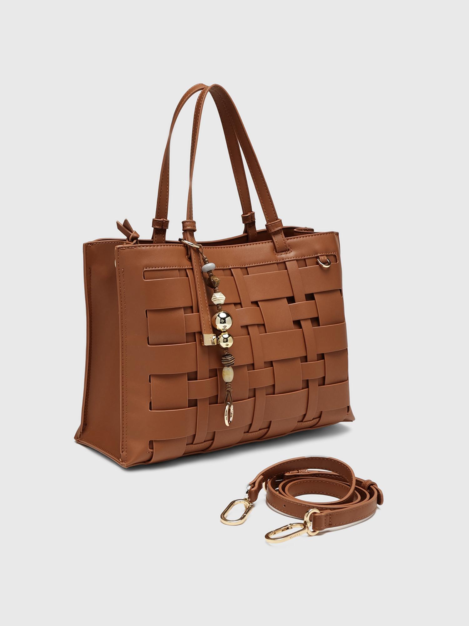 Anturio Women Handbag With Detachable Strap - Brown (M)