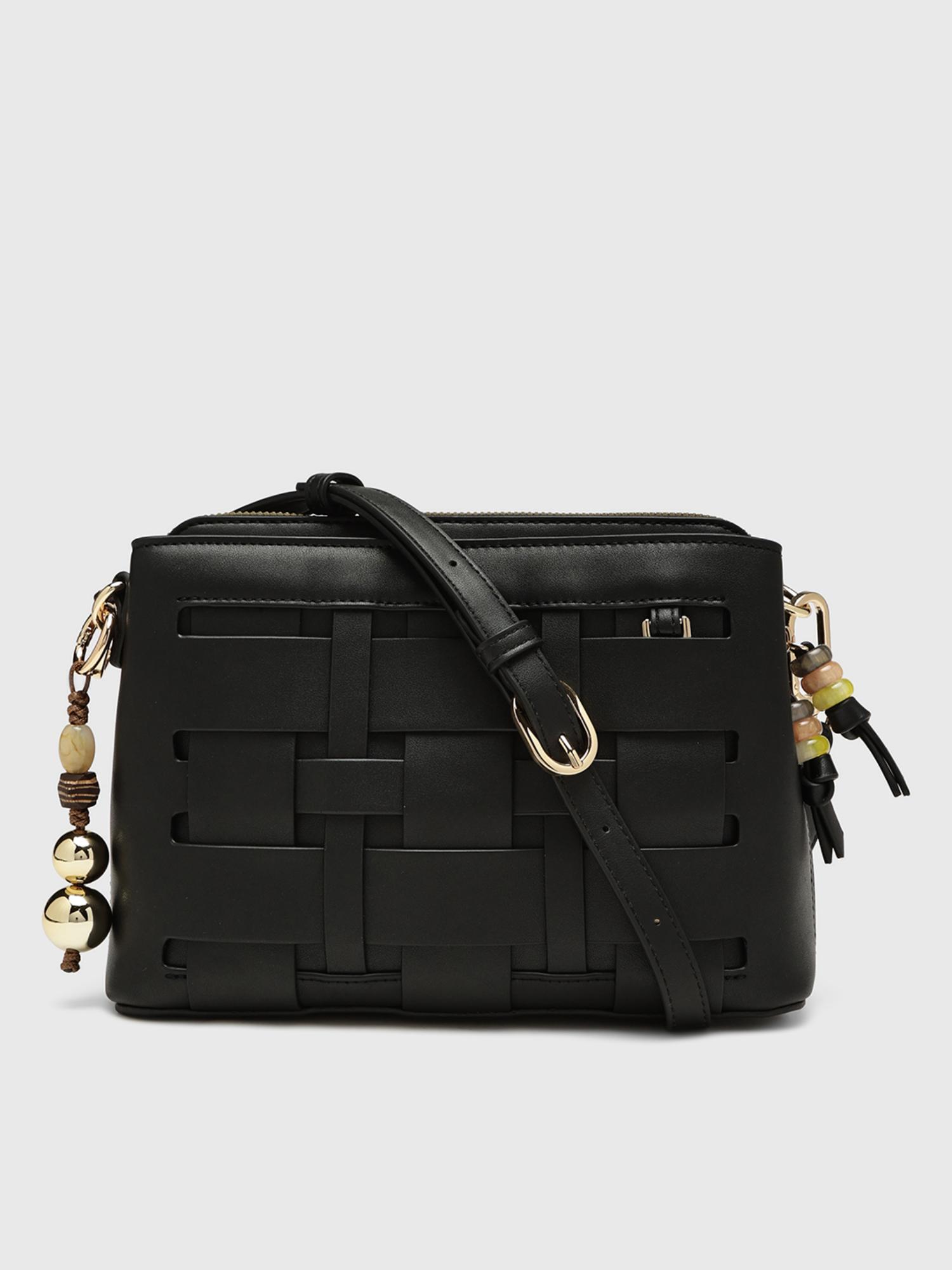 Anturio Women Crossbody Sling Bag With Detachable Strap - Black (S)