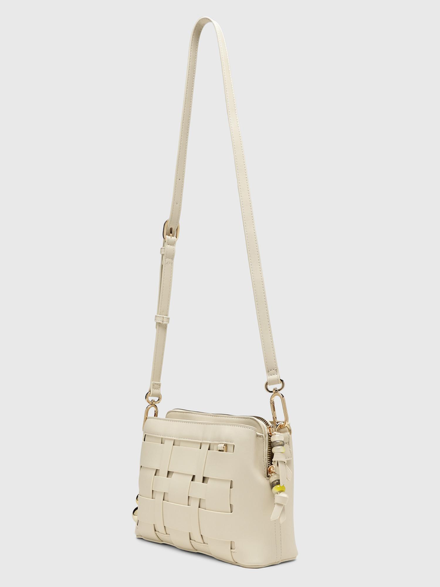 Anturio Women Crossbody Sling Bag With Detachable Strap - Off White (S)