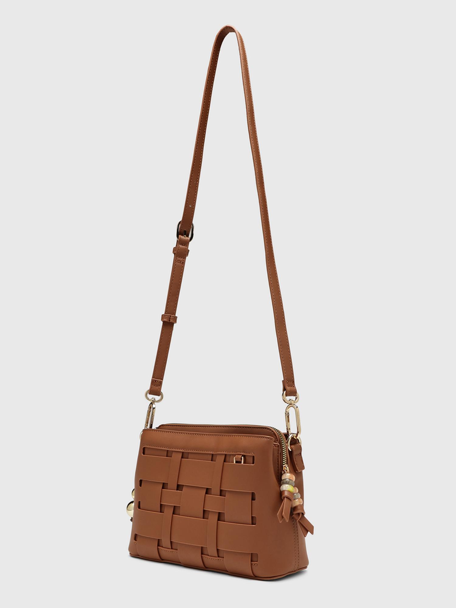 Anturio Women Crossbody Sling Bag With Detachable Strap - Brown (S)