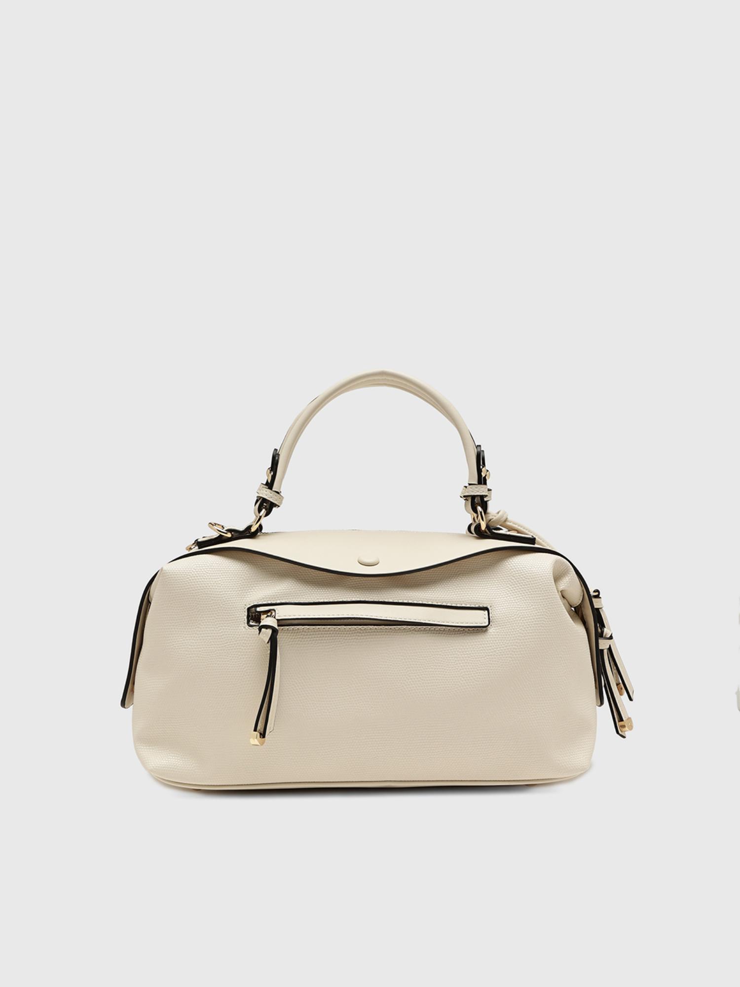 Giada V2 Women Handbag With Detachable Strap - Off White (L)