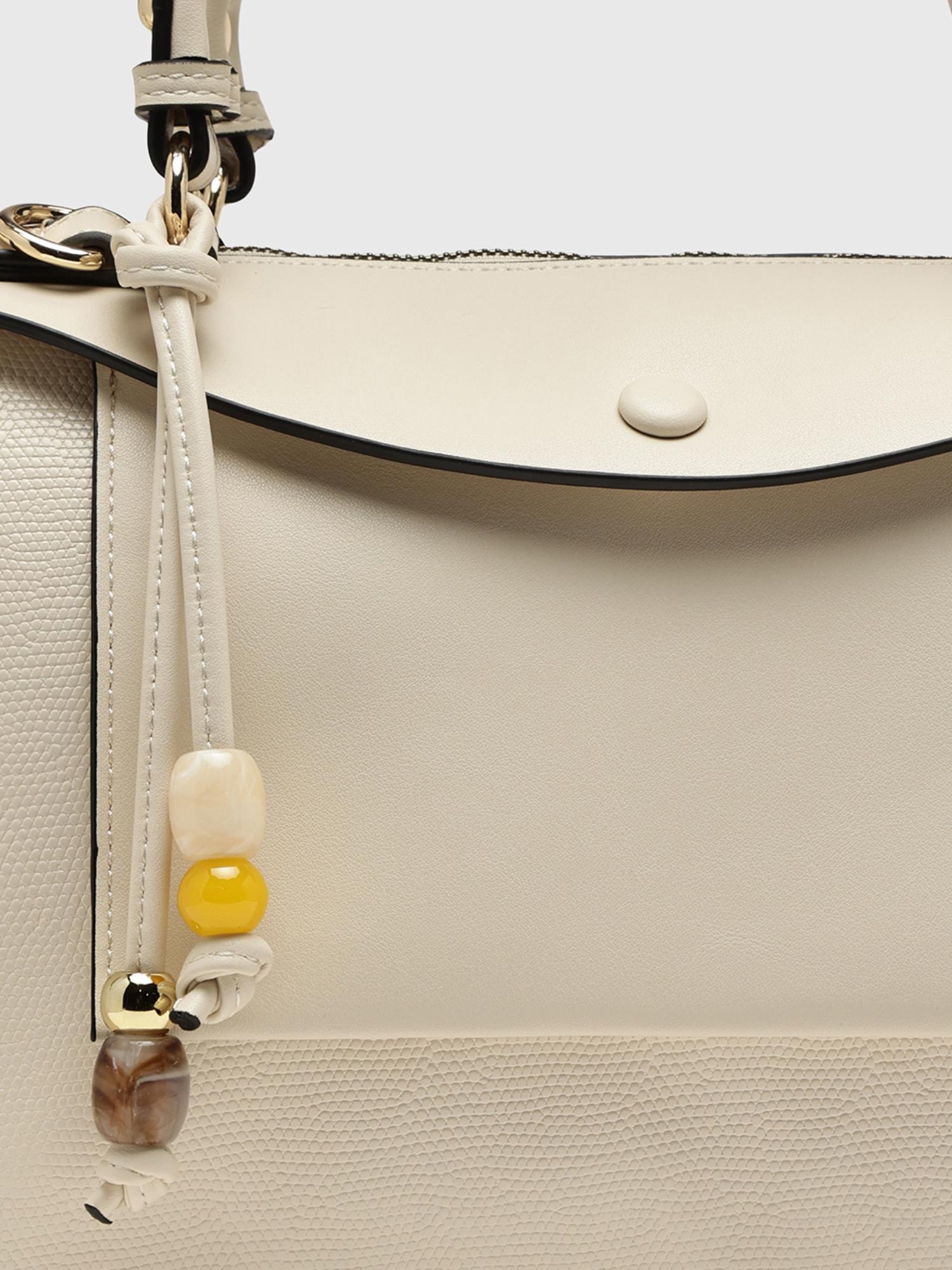 Giada V2 Women Handbag With Detachable Strap - Off White (L)