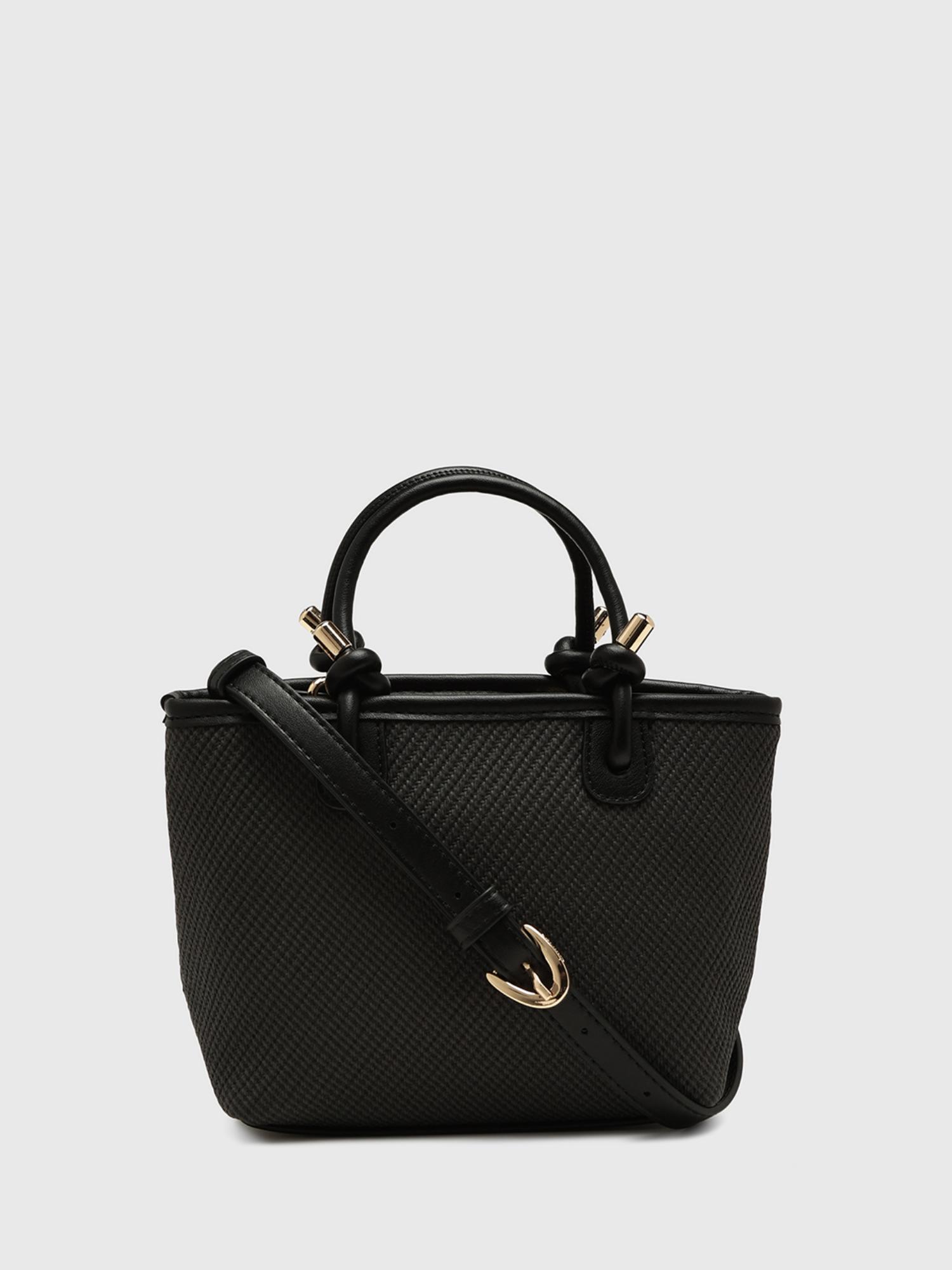 Jasmine Women Satchel Bag With Detachable Strap - Black (S)