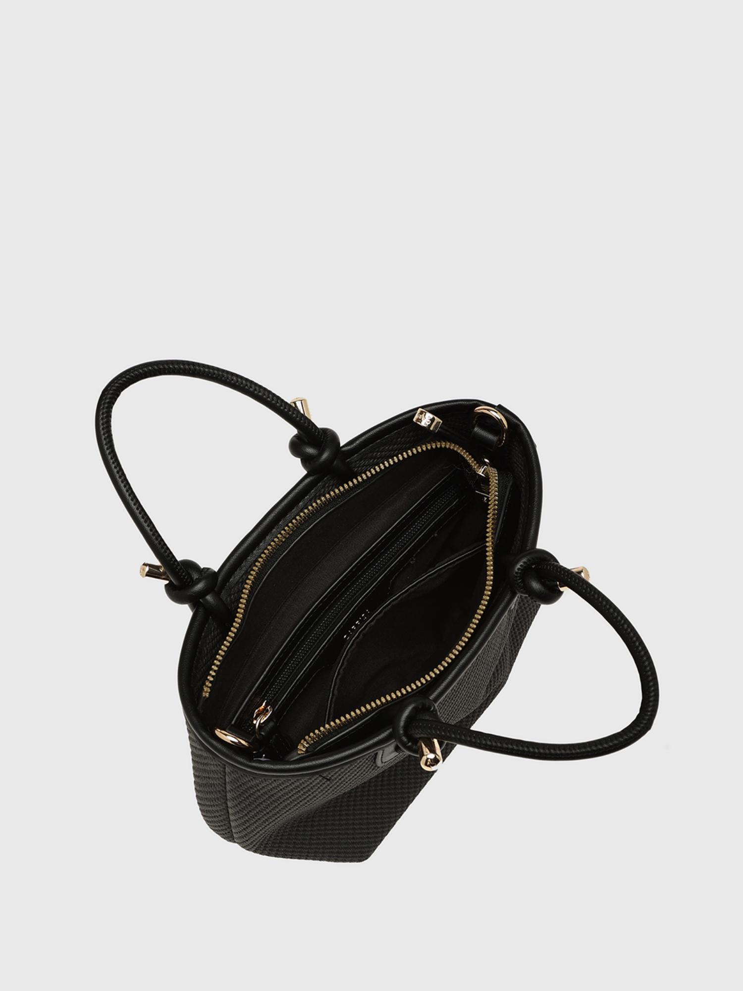 Jasmine Women Satchel Bag With Detachable Strap - Black (S)