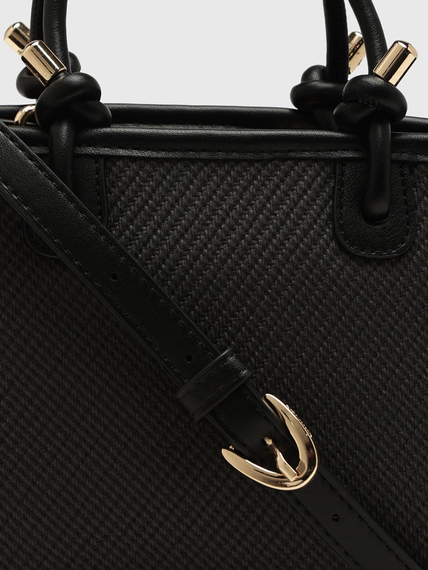 Jasmine Women Satchel Bag With Detachable Strap - Black (S)