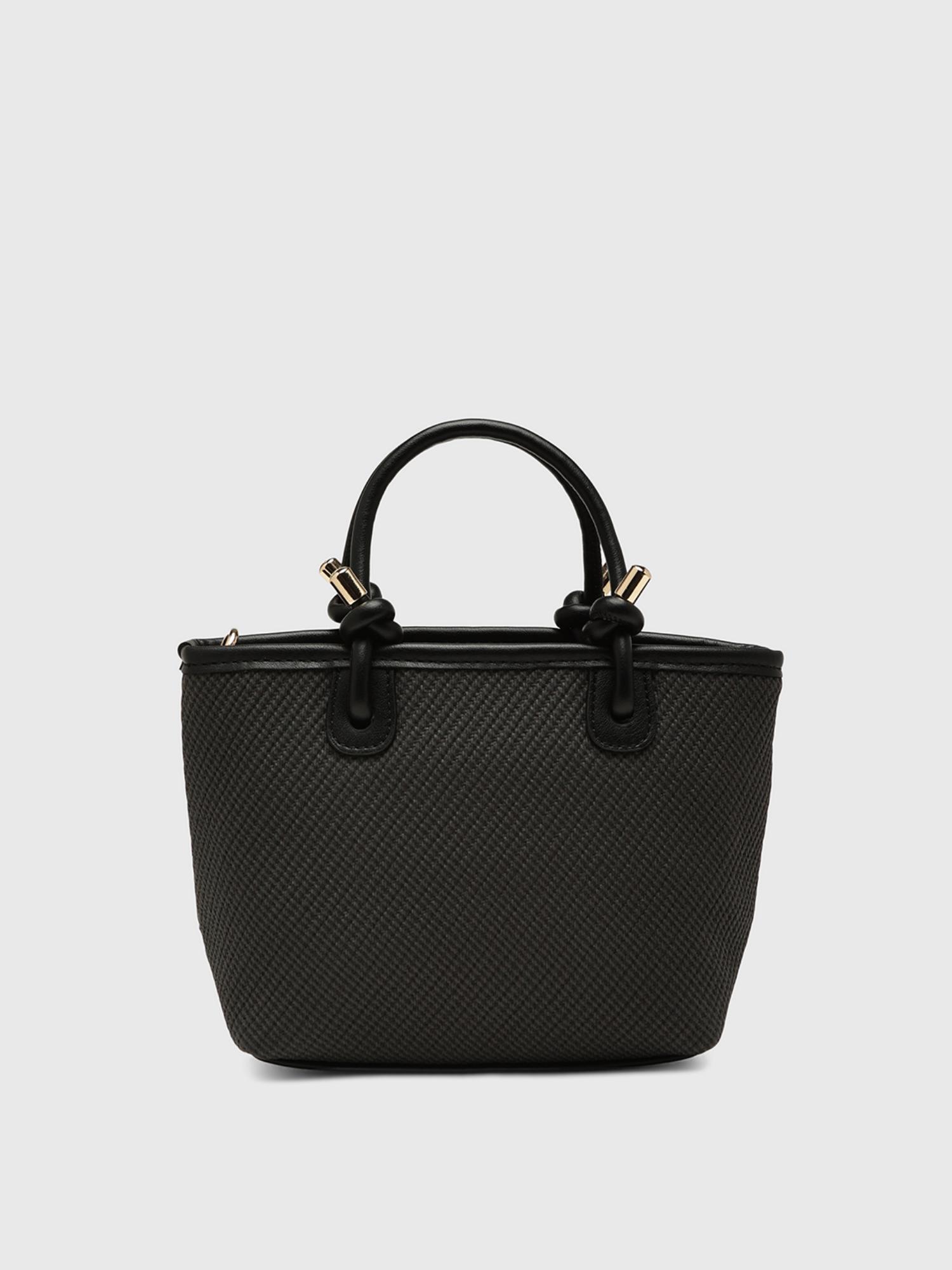 Jasmine Women Satchel Bag With Detachable Strap - Black (S)